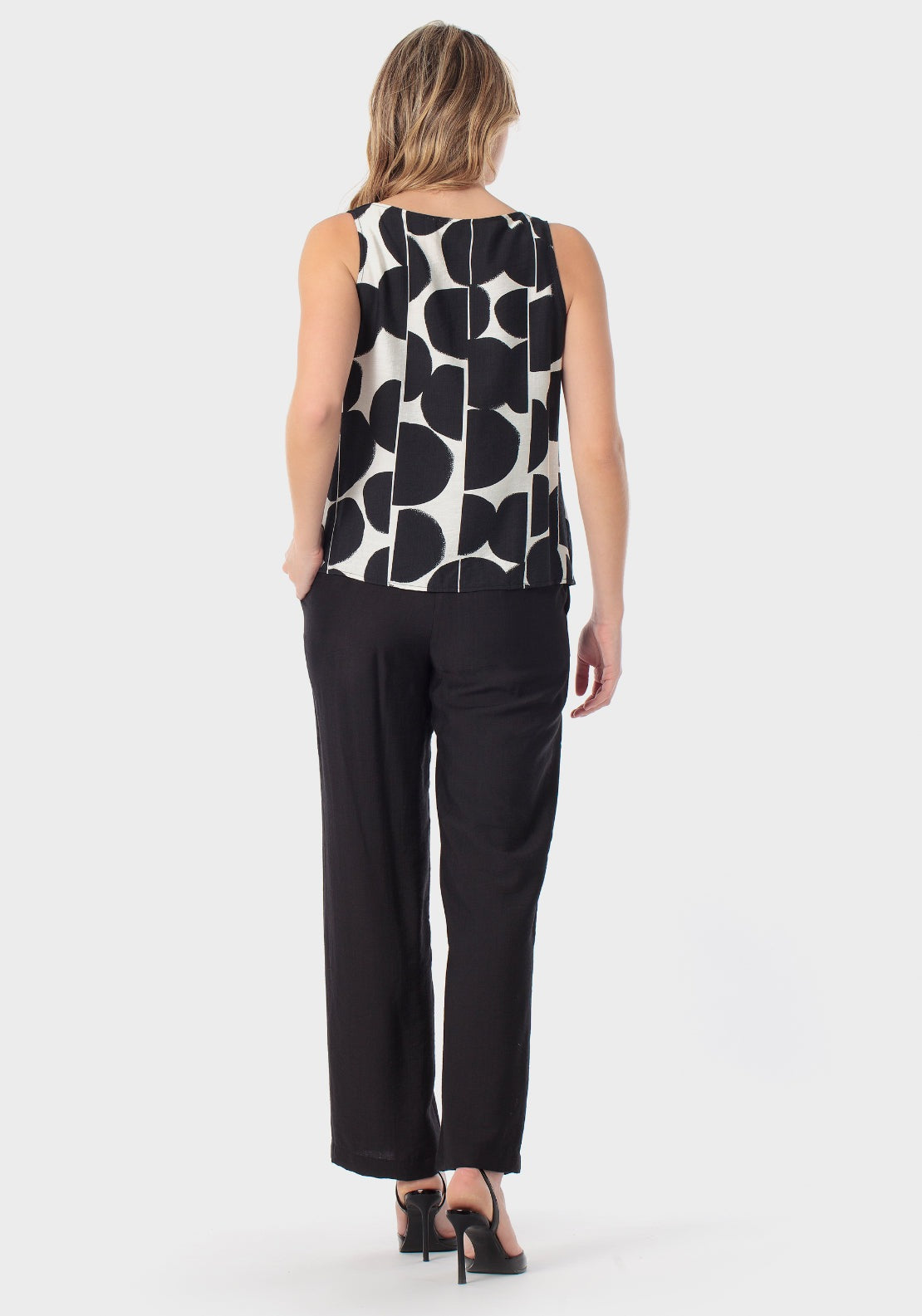Black Elastic Trousers - Black