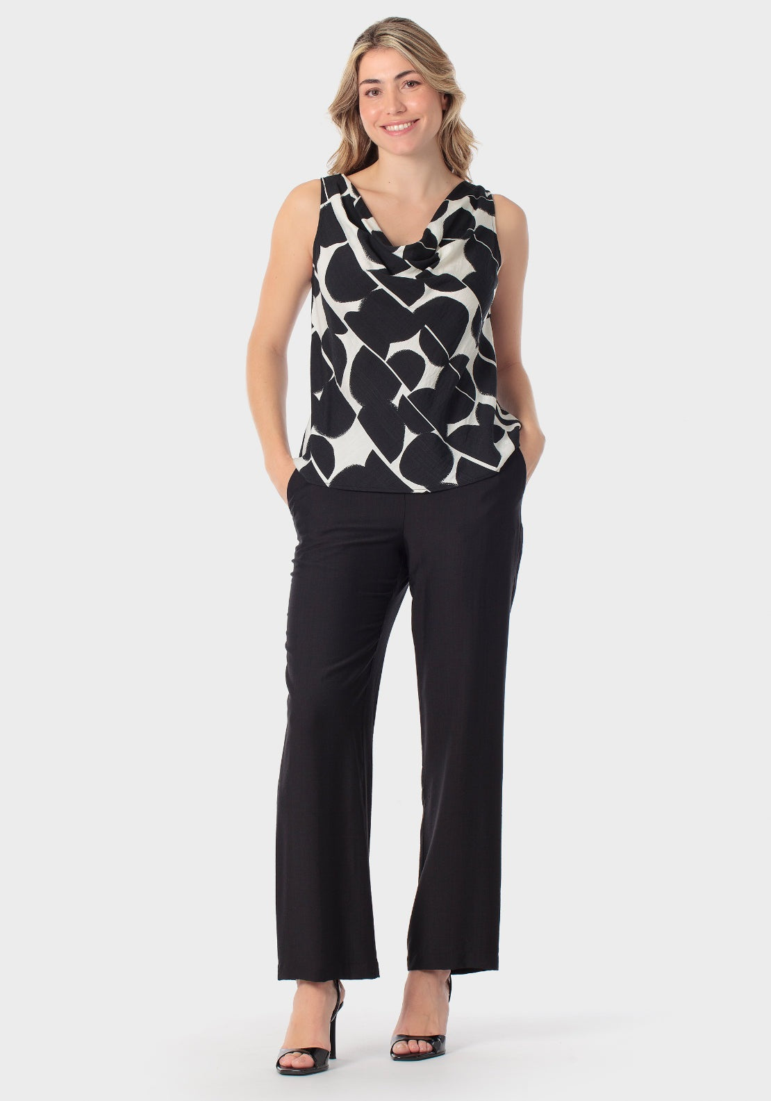 Black Elastic Trousers - Black
