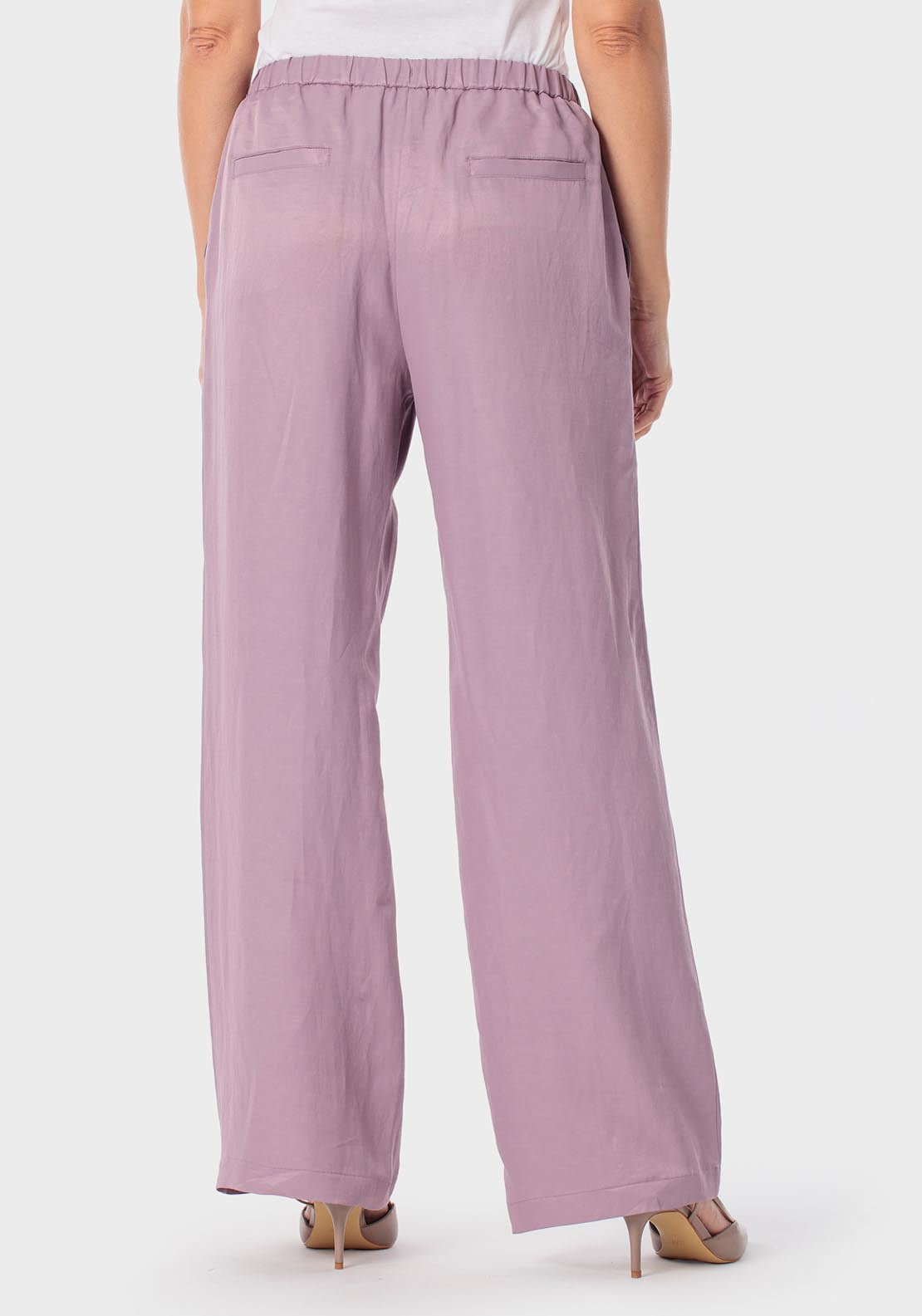 Elastic Waist Trousers - Lilac Powder