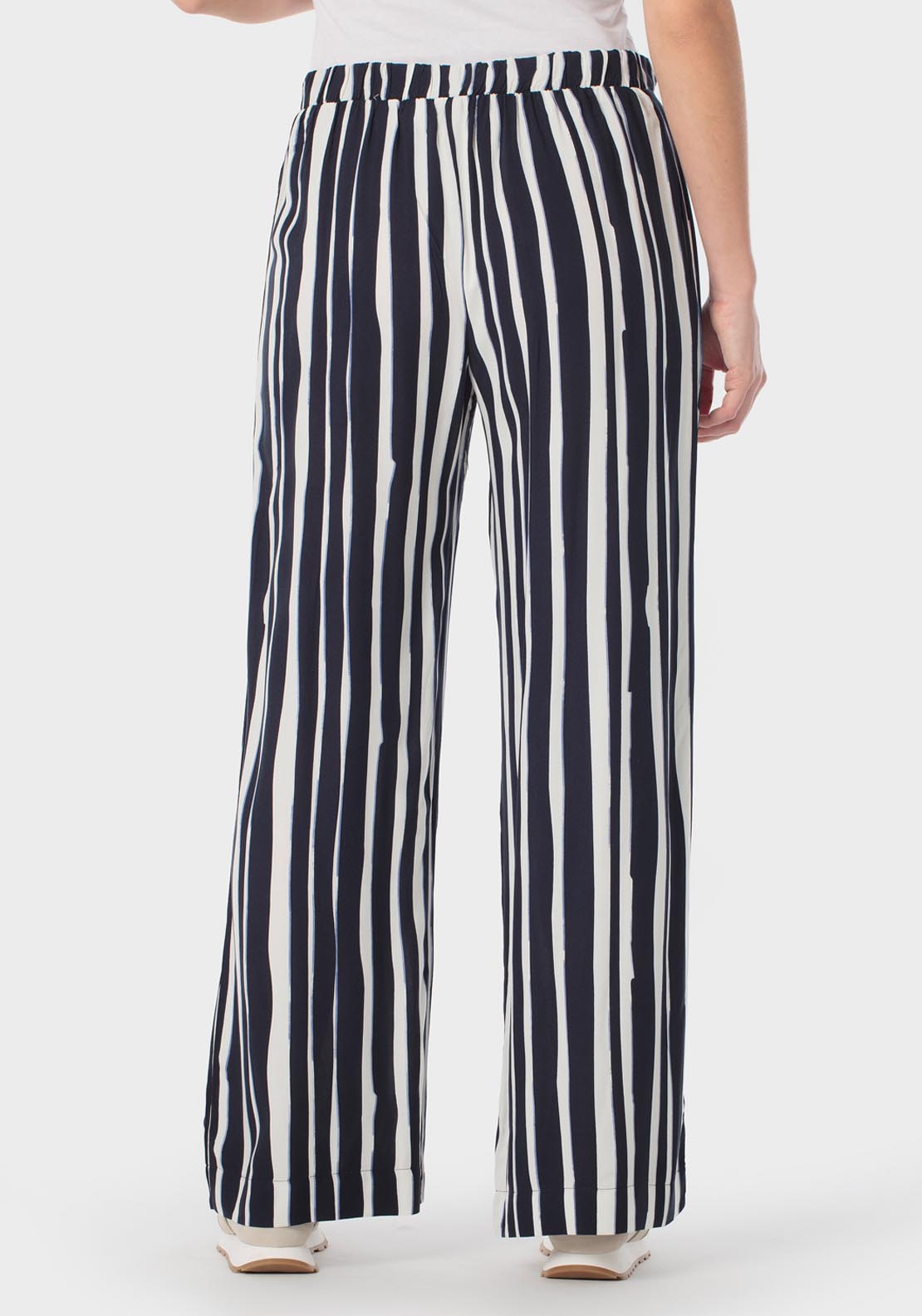 Punt Roma Palazzo Stripe Trousers - Navy 2 Shaws Department Stores