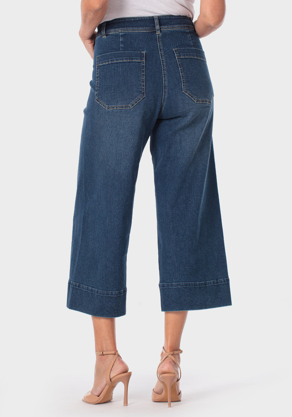 Wide Culotte Jeans - Blue Denim