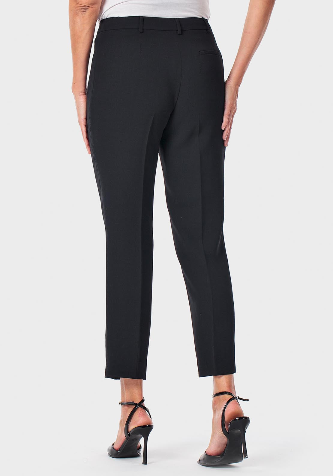 Crepe Capri Trousers - Blue Navy