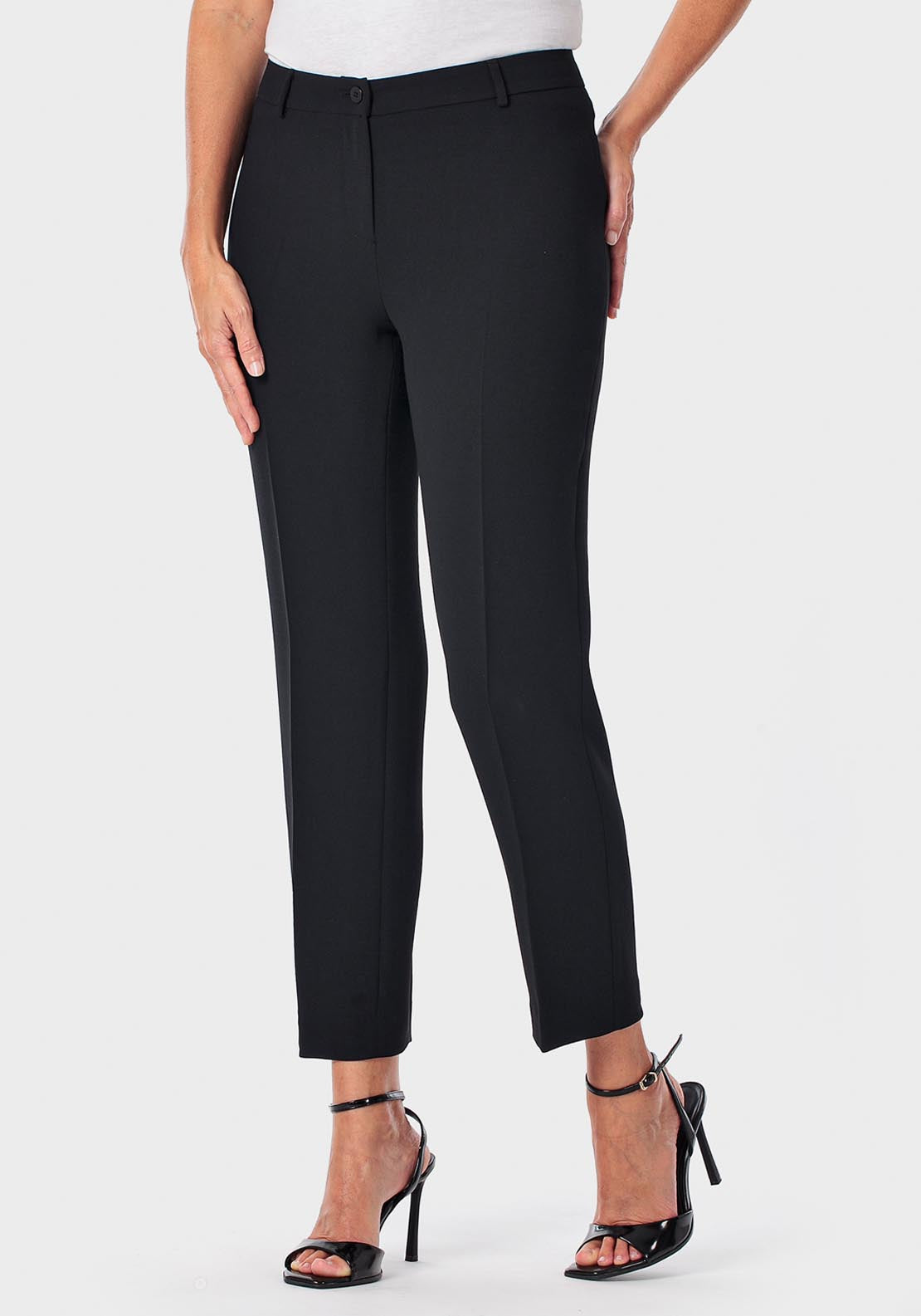 Crepe Capri Trousers - Blue Navy