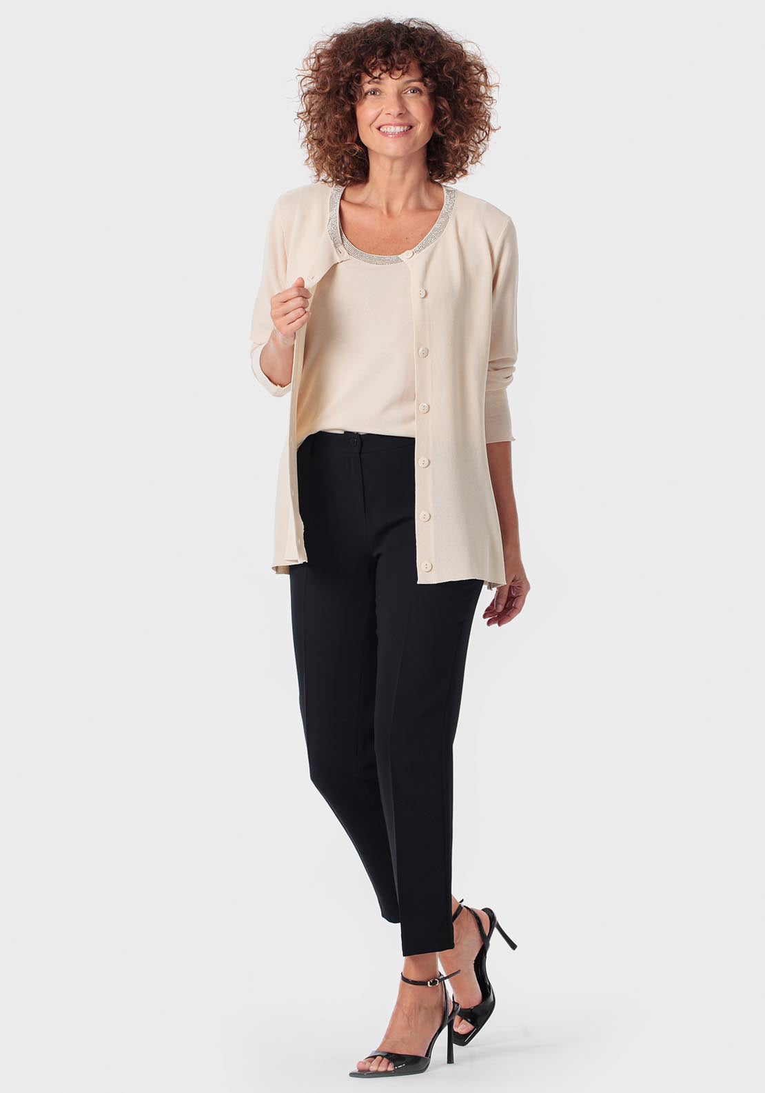 Crepe Capri Trousers - Blue Navy