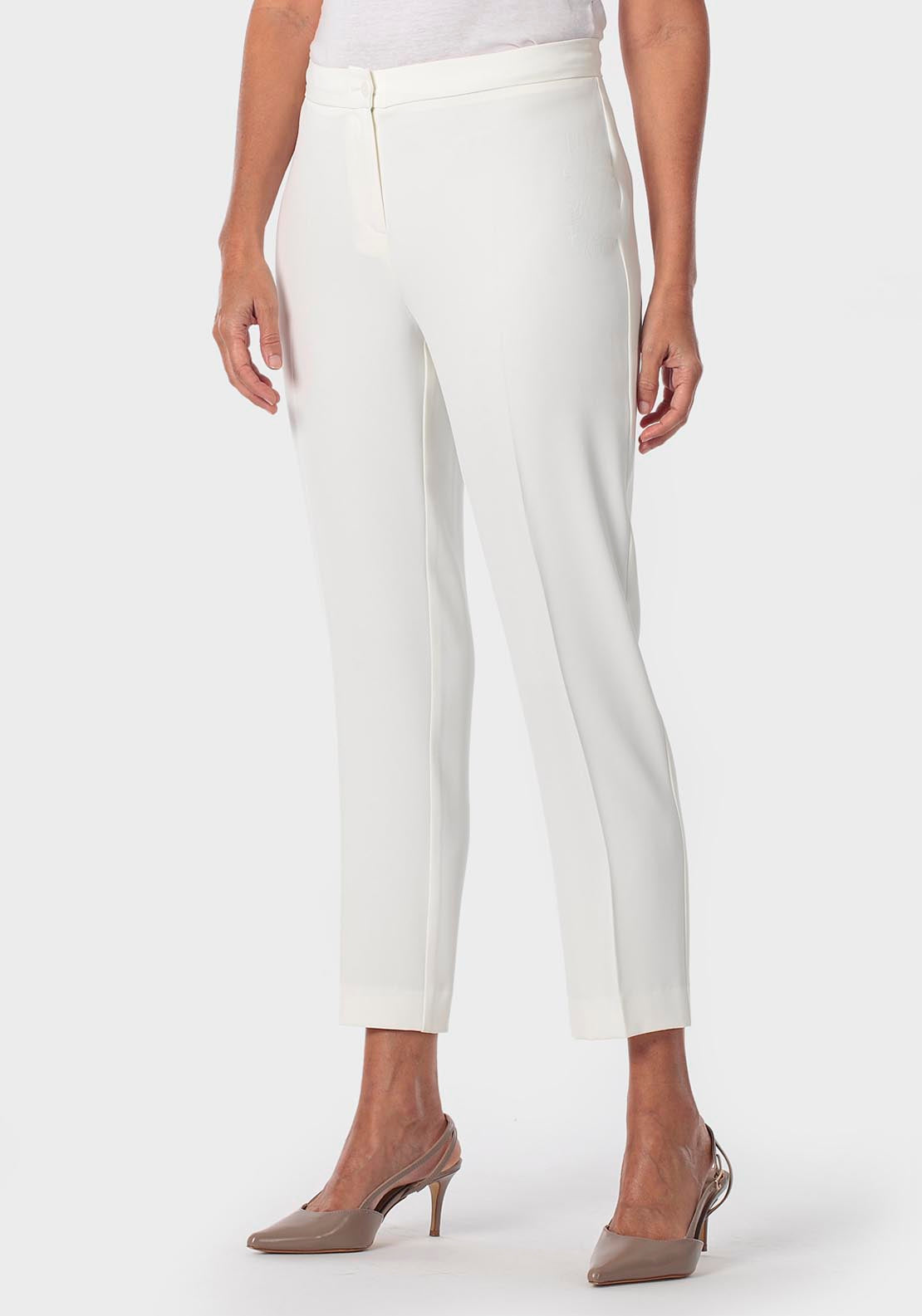 Punt Roma Capri Style Trousers - White 1 Shaws Department Stores