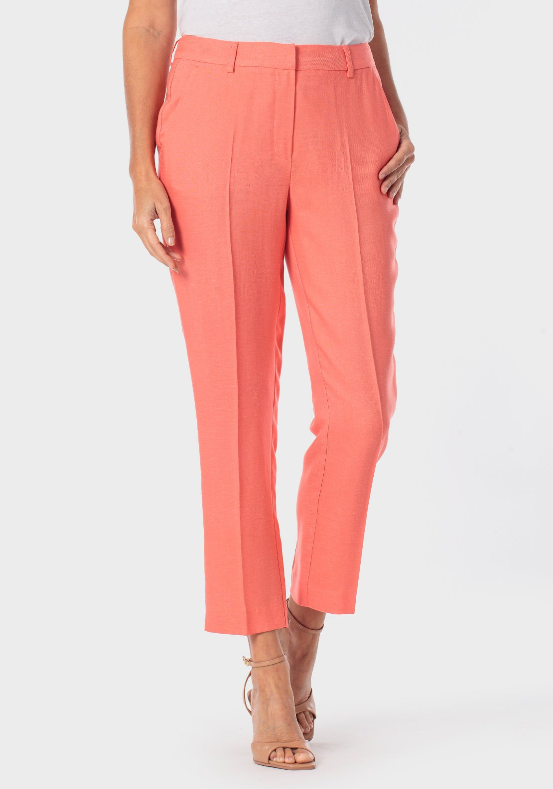 Capri Trousers With Four Pockets - Red