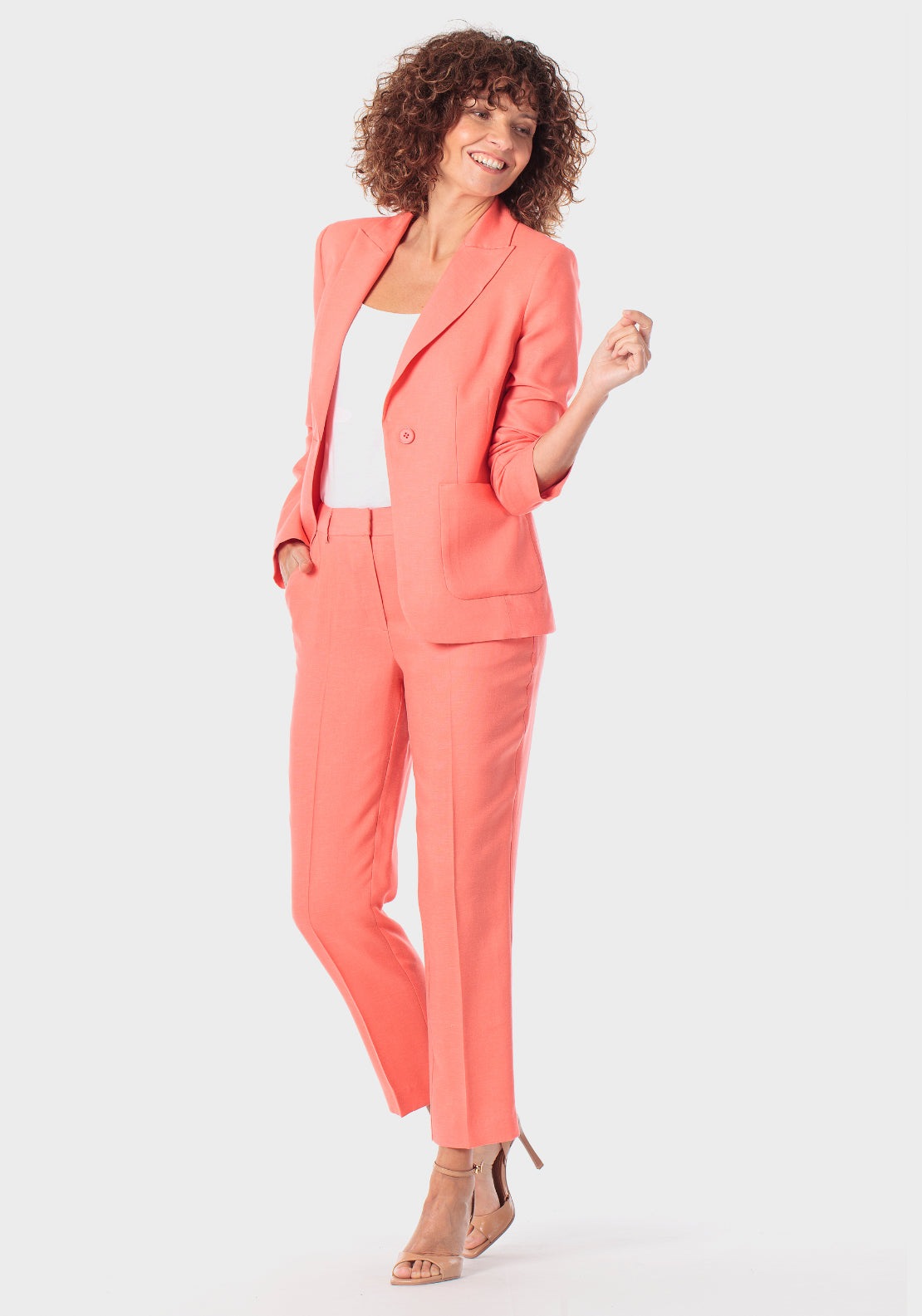 Capri Trousers With Four Pockets - Red