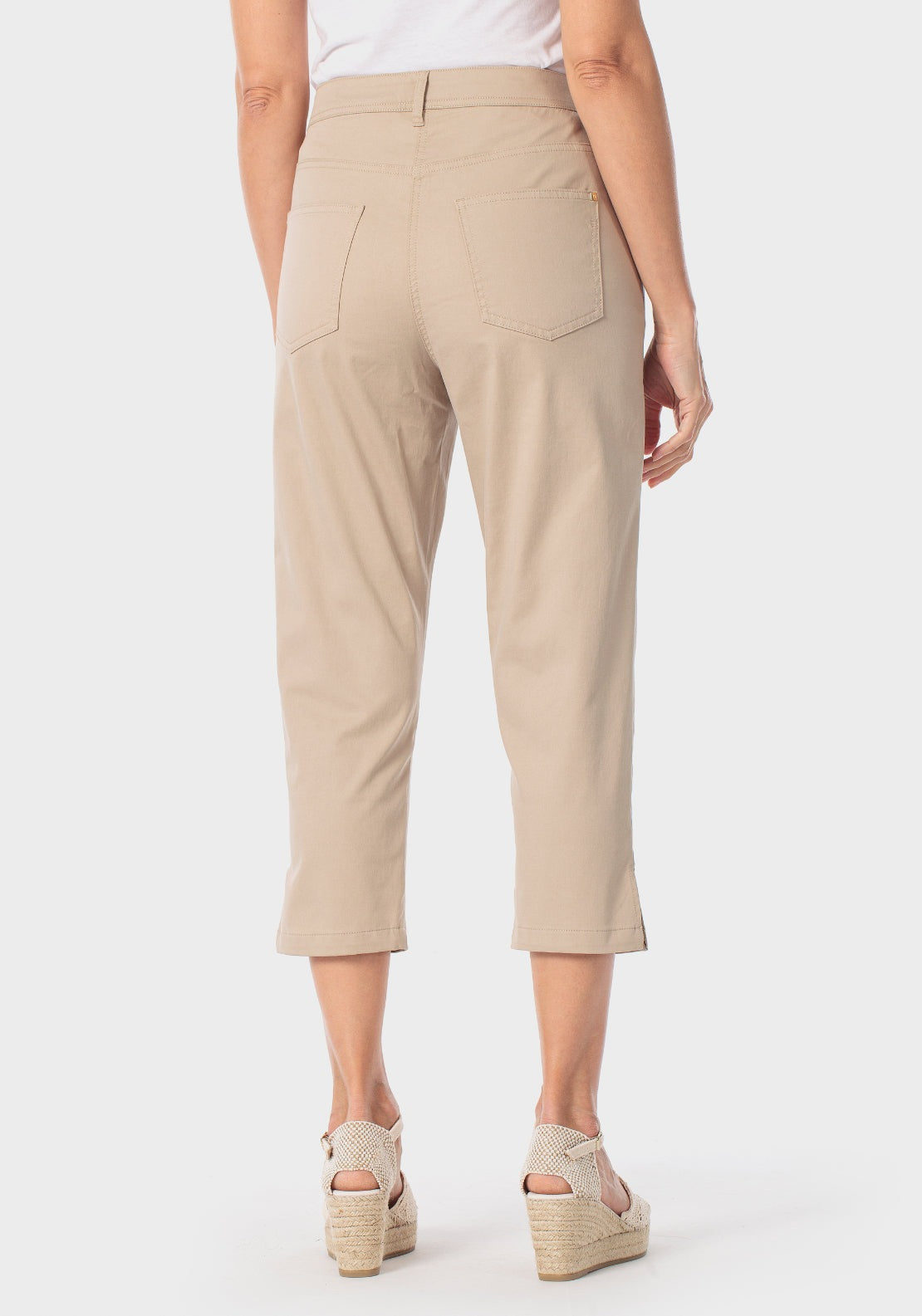 Cotton Crop Trousers - Cream