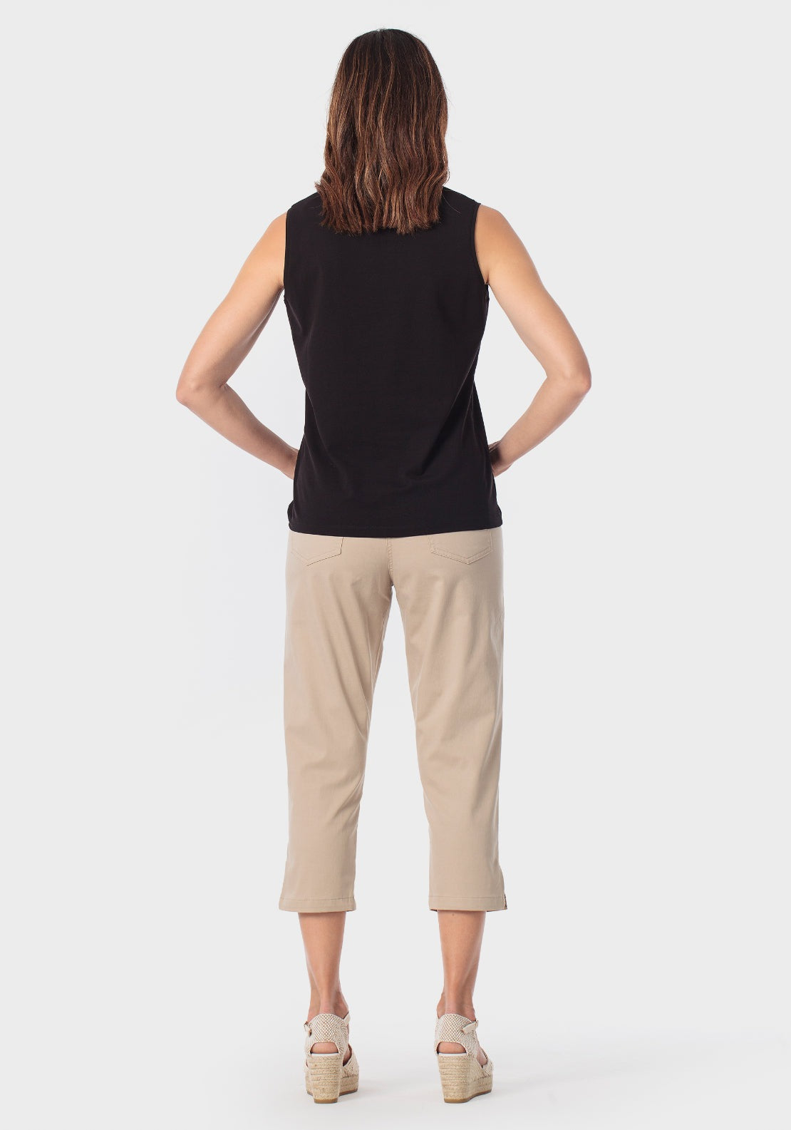 Cotton Crop Trousers - Cream