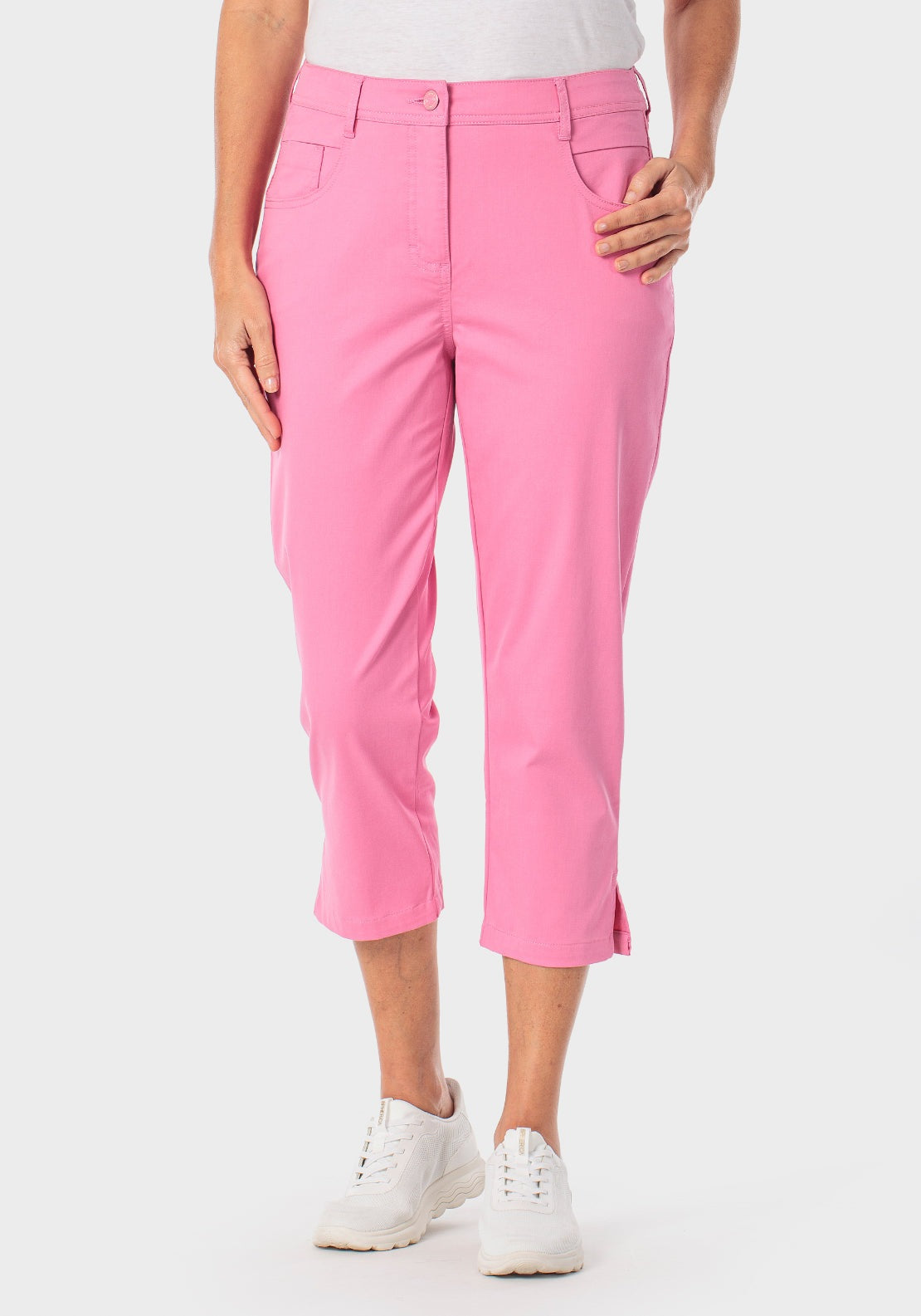 Cotton Crop Trousers - Pink
