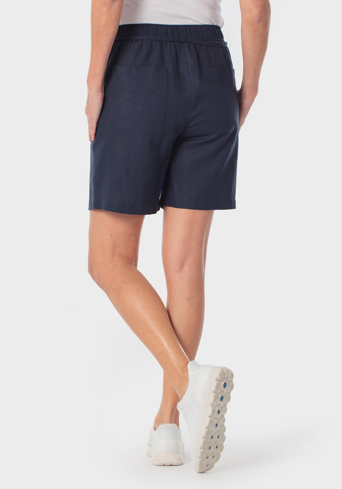 Punt Roma Linen Bermuda Adjustable Shorts - Navy 2 Shaws Department Stores