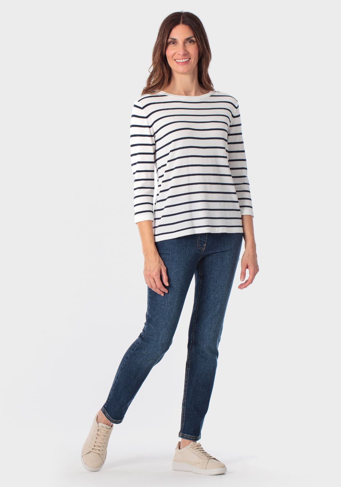 Skinny Jeans With Elastic Waist - Blue Denim