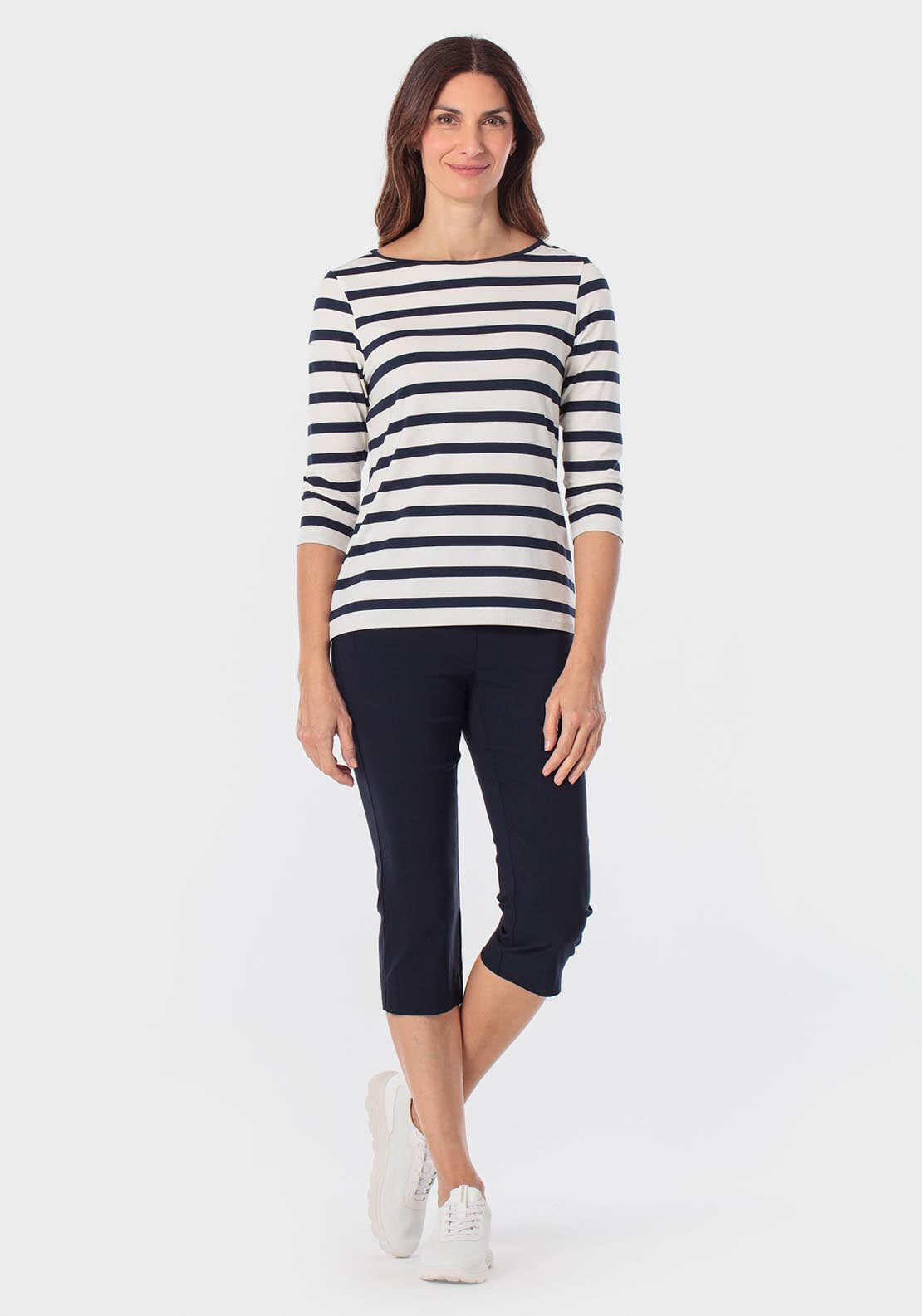 Bengaline Crop Trousers - Blue Navy