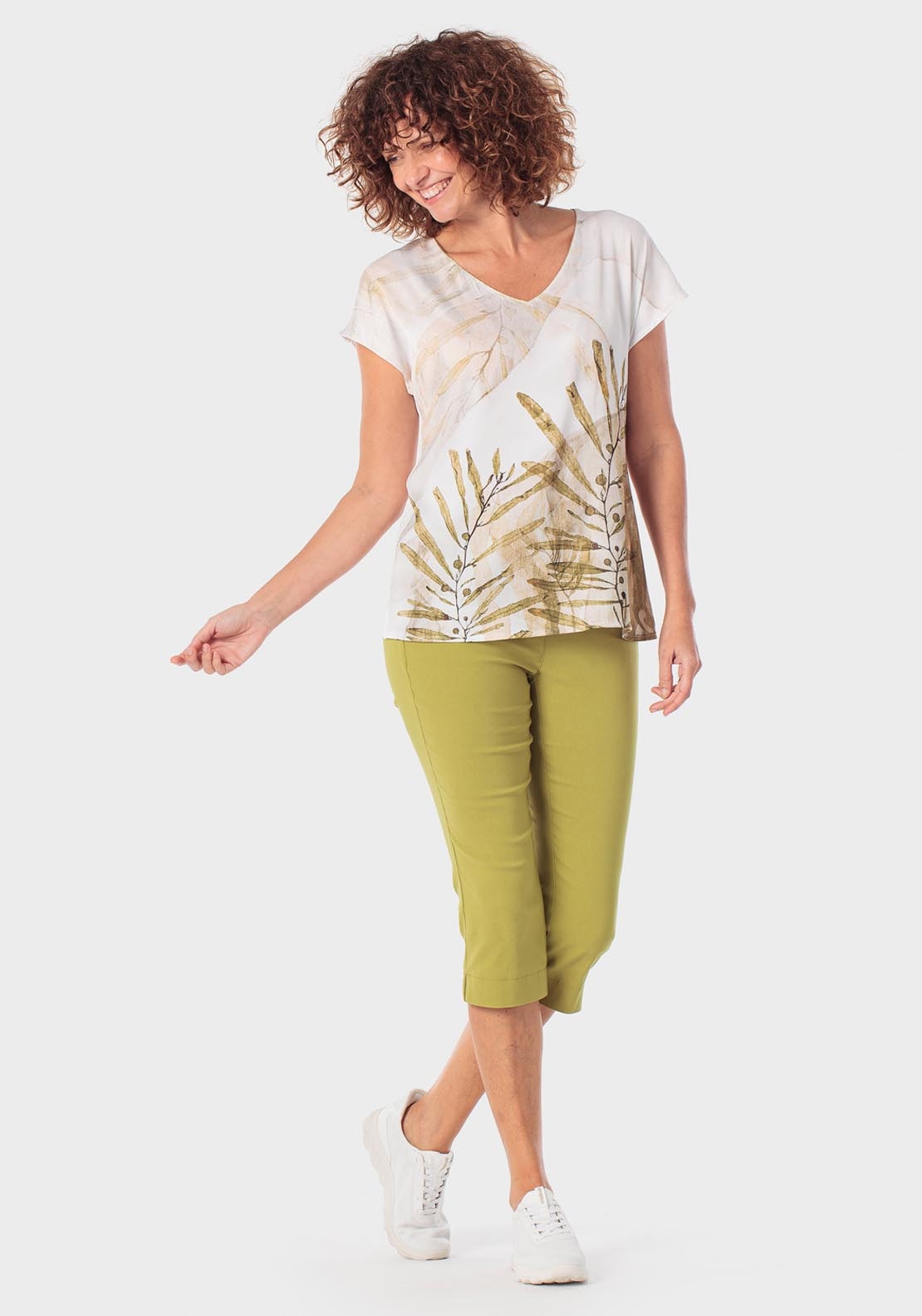 Bengaline Crop Trousers - Green Linden