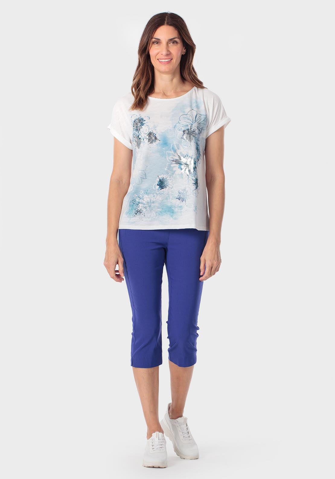 Bengaline Crop Trousers - Blue Klein