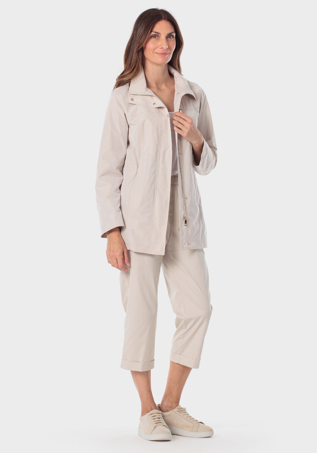 Long Sleeve Parka - Beige