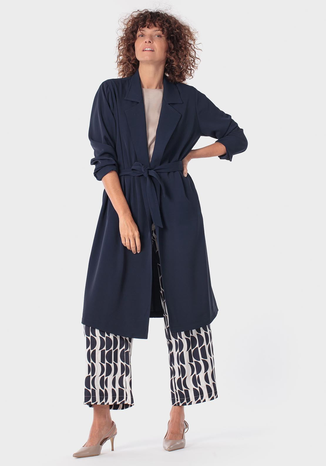Navy Blue Trench Coat - Blue Navy