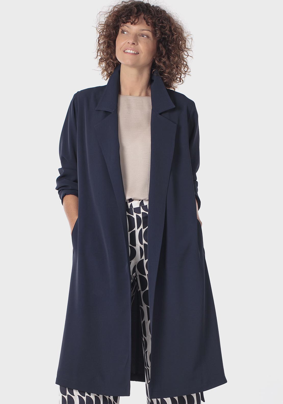 Navy Blue Trench Coat - Blue Navy