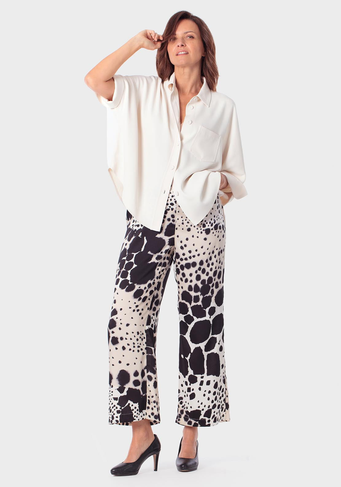 Batwing Sleeve Overshirt - White Off White