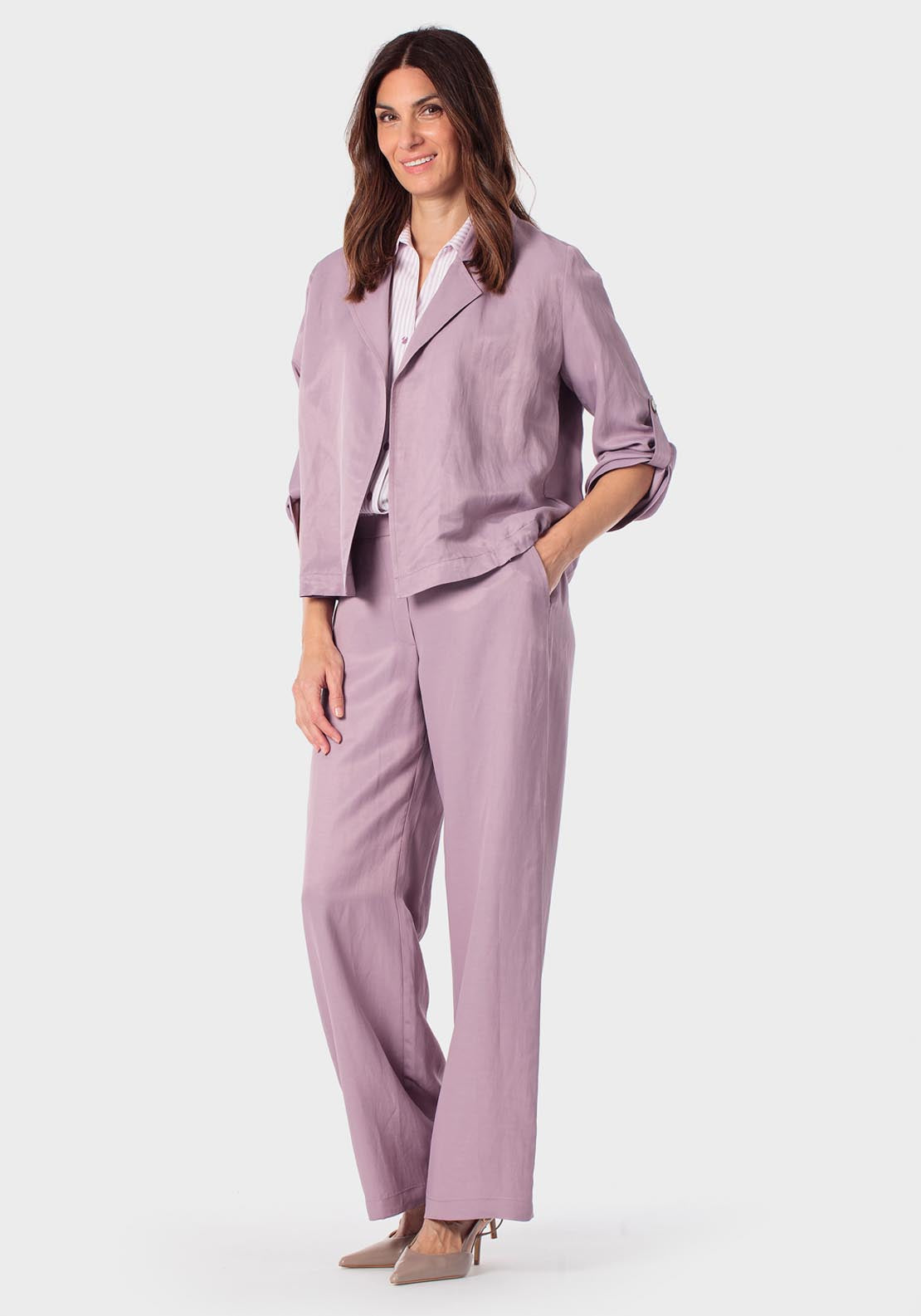 Roll Up Sleeve Overshirt - Lilac Powder