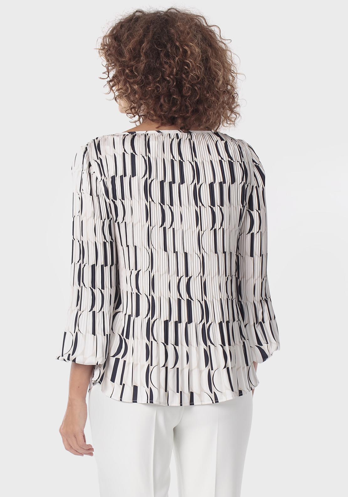 Pleated Blouse - White Talc
