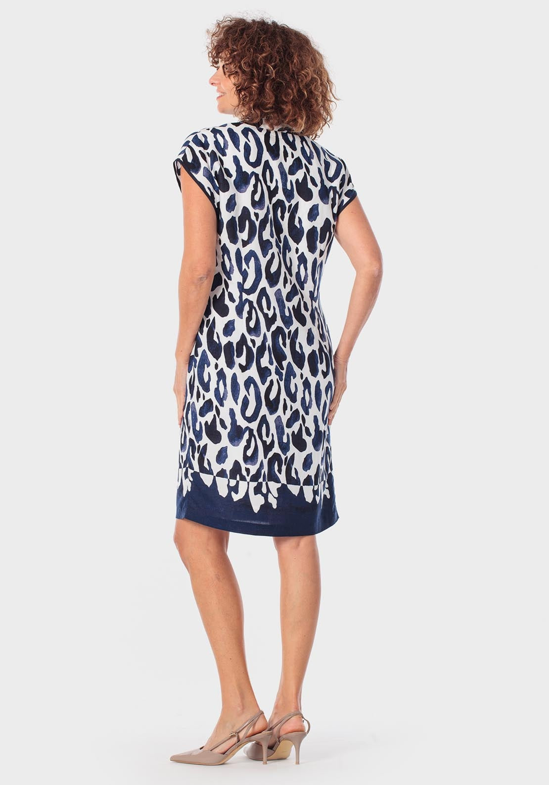 Printed Dress - Blue Navy