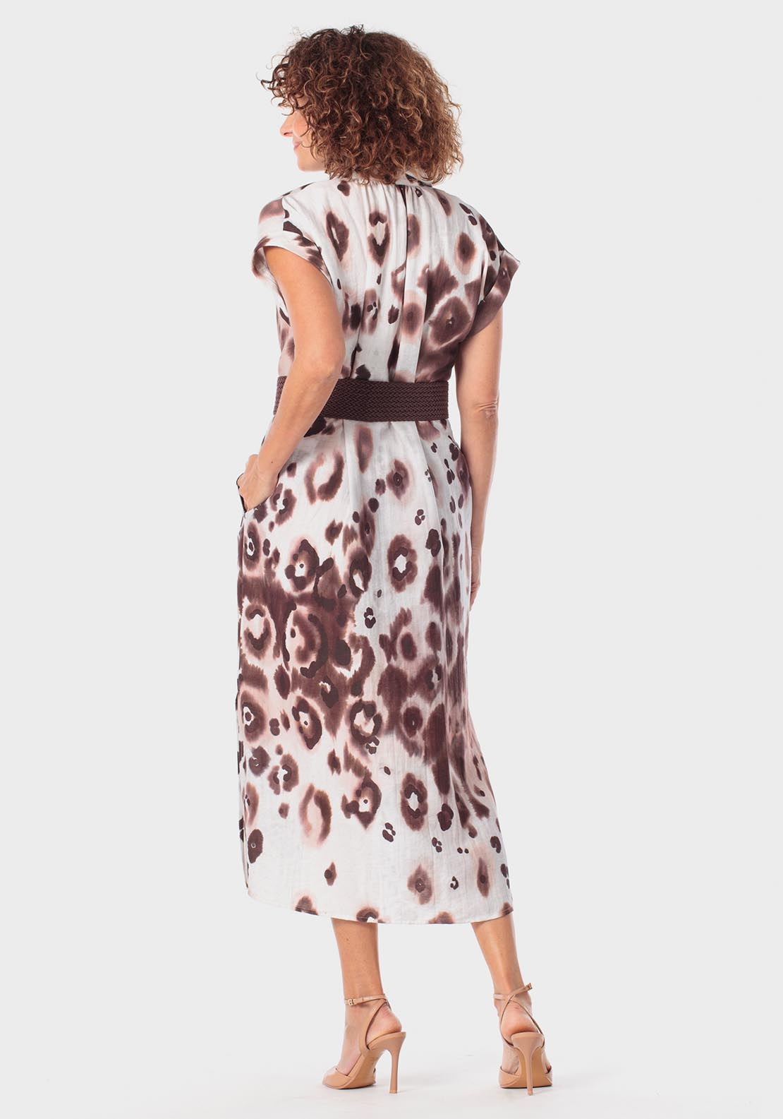 Animal Print Dress - Brown