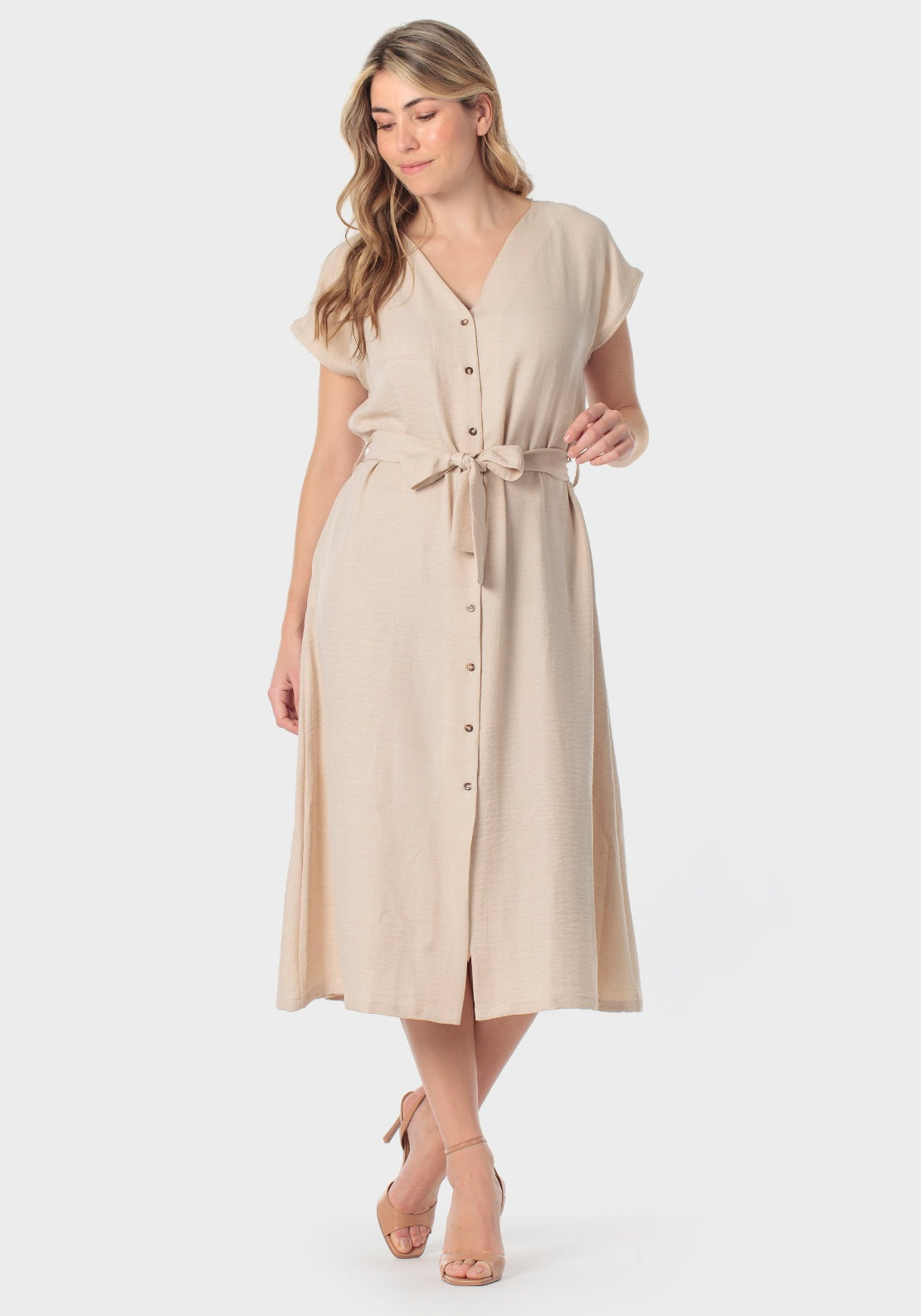 Shirt Dress - Beige