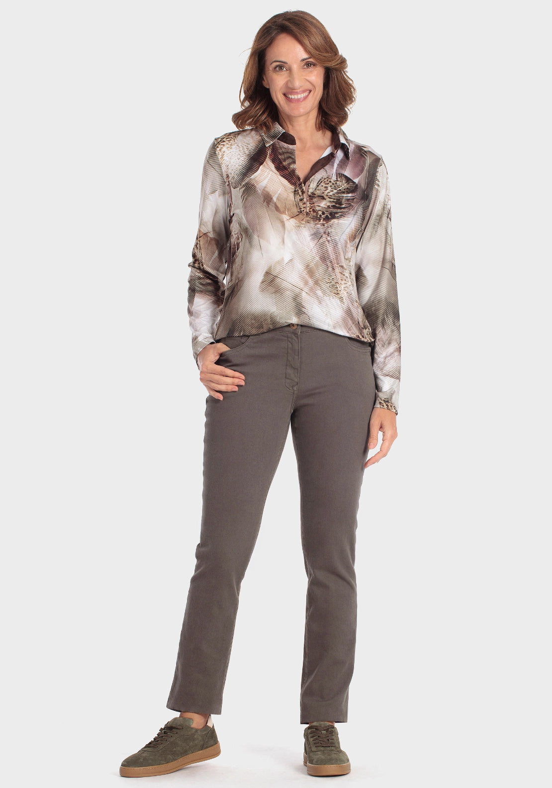 Animal Print Polo - Brown Chocolate