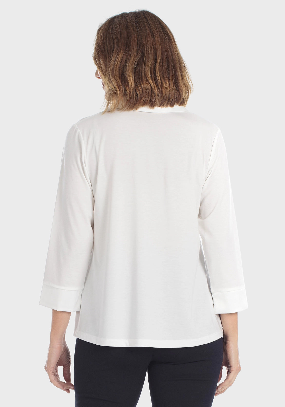 White Collared Shirt - White