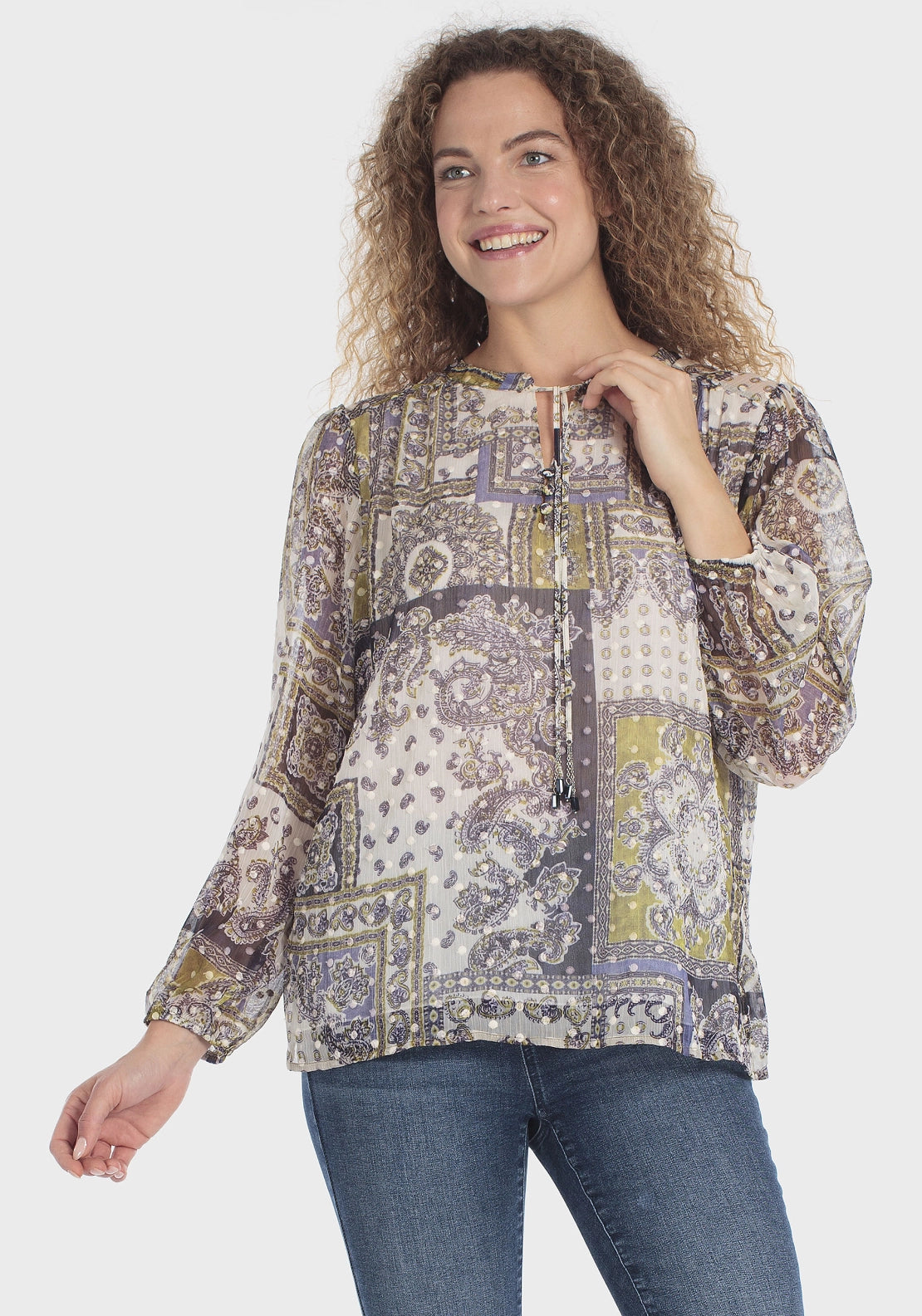 Plumetti Blouse - Blue Cranberry