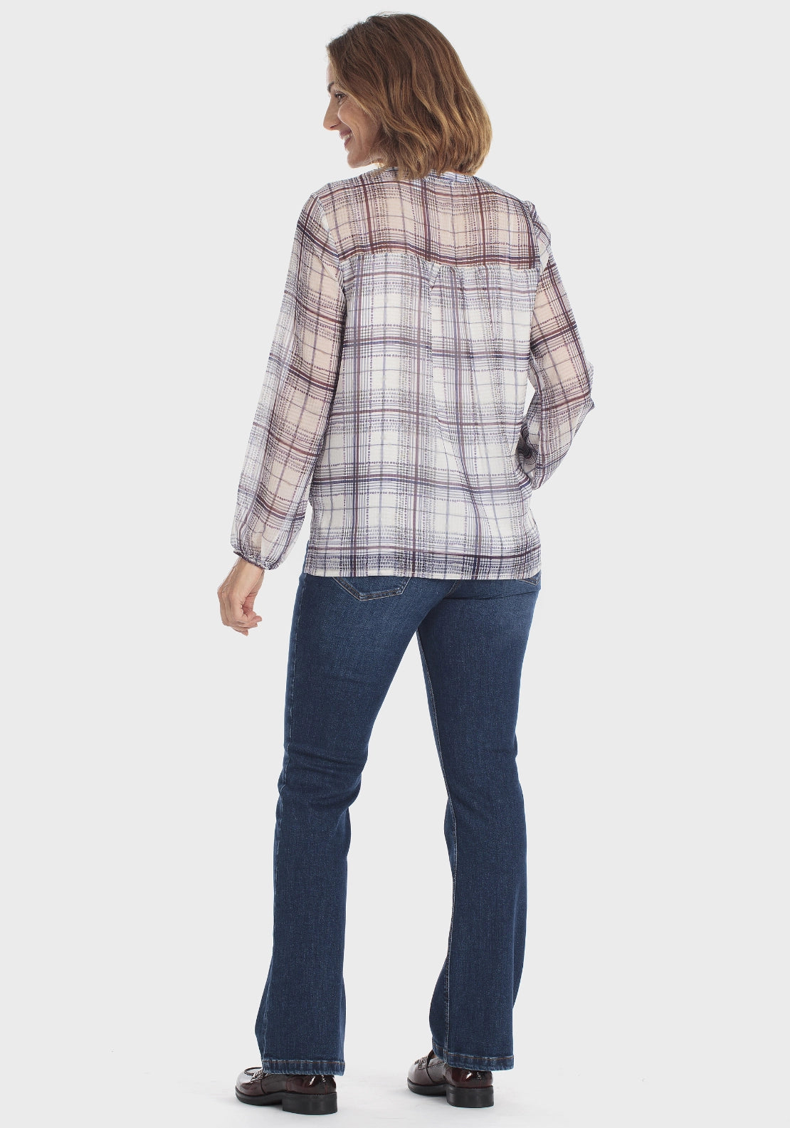 Printed Blouse - Blue Cranberry