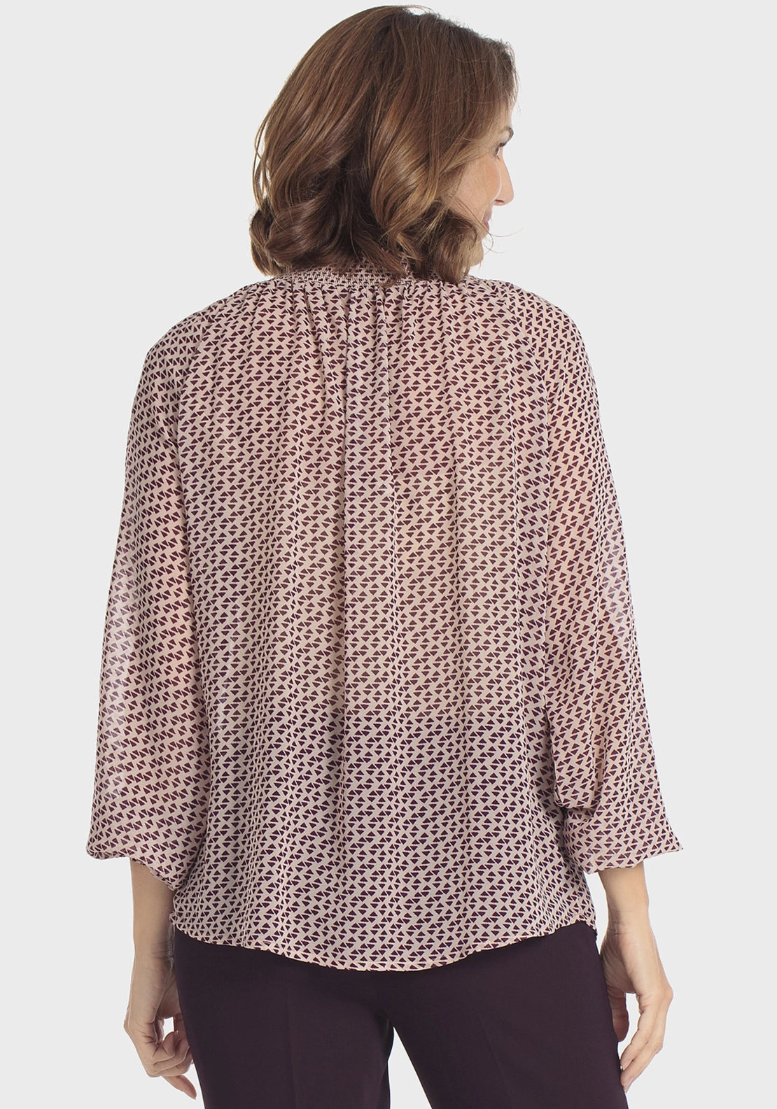 Printed Blouse - Purple Aubergine