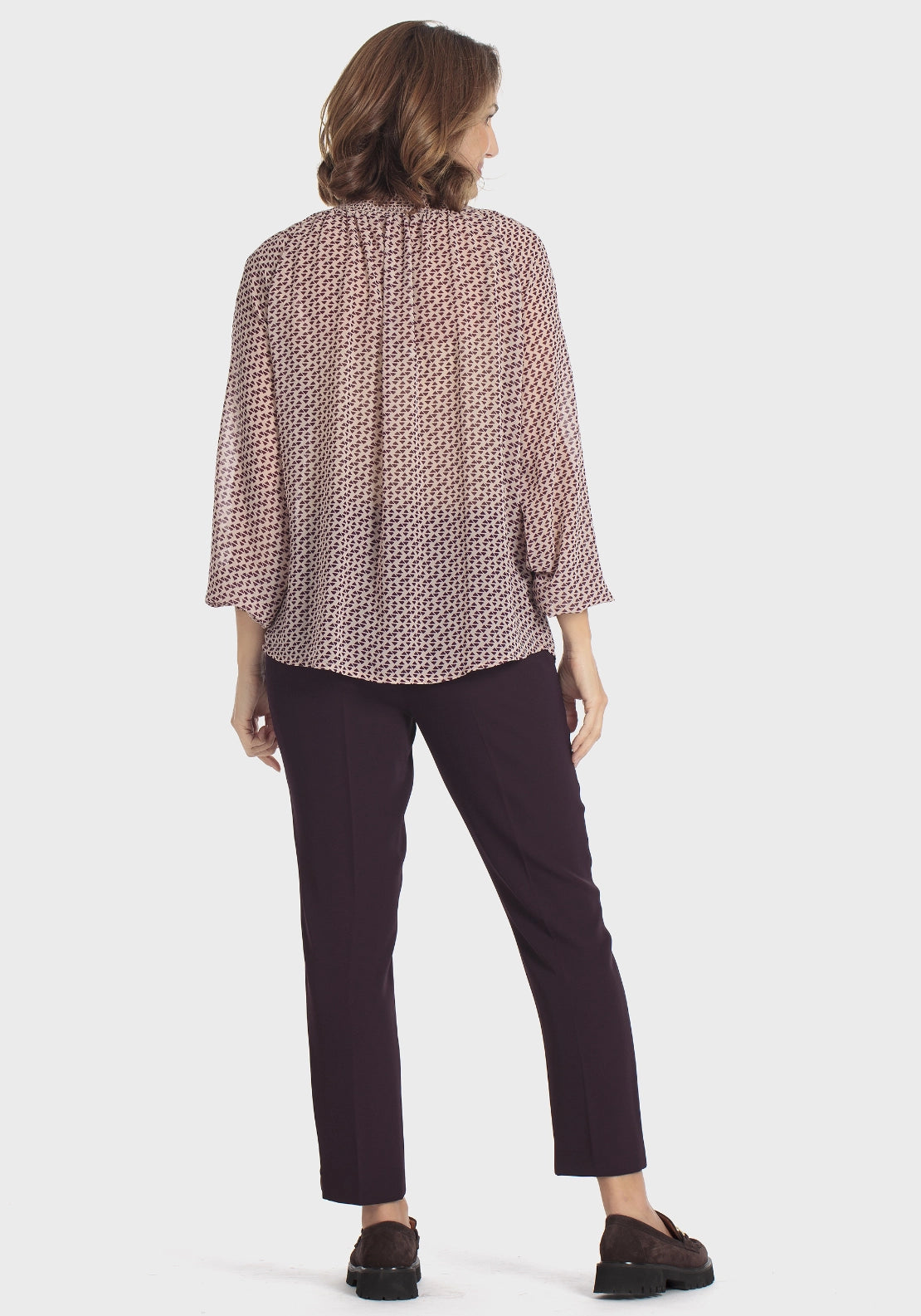 Printed Blouse - Purple Aubergine