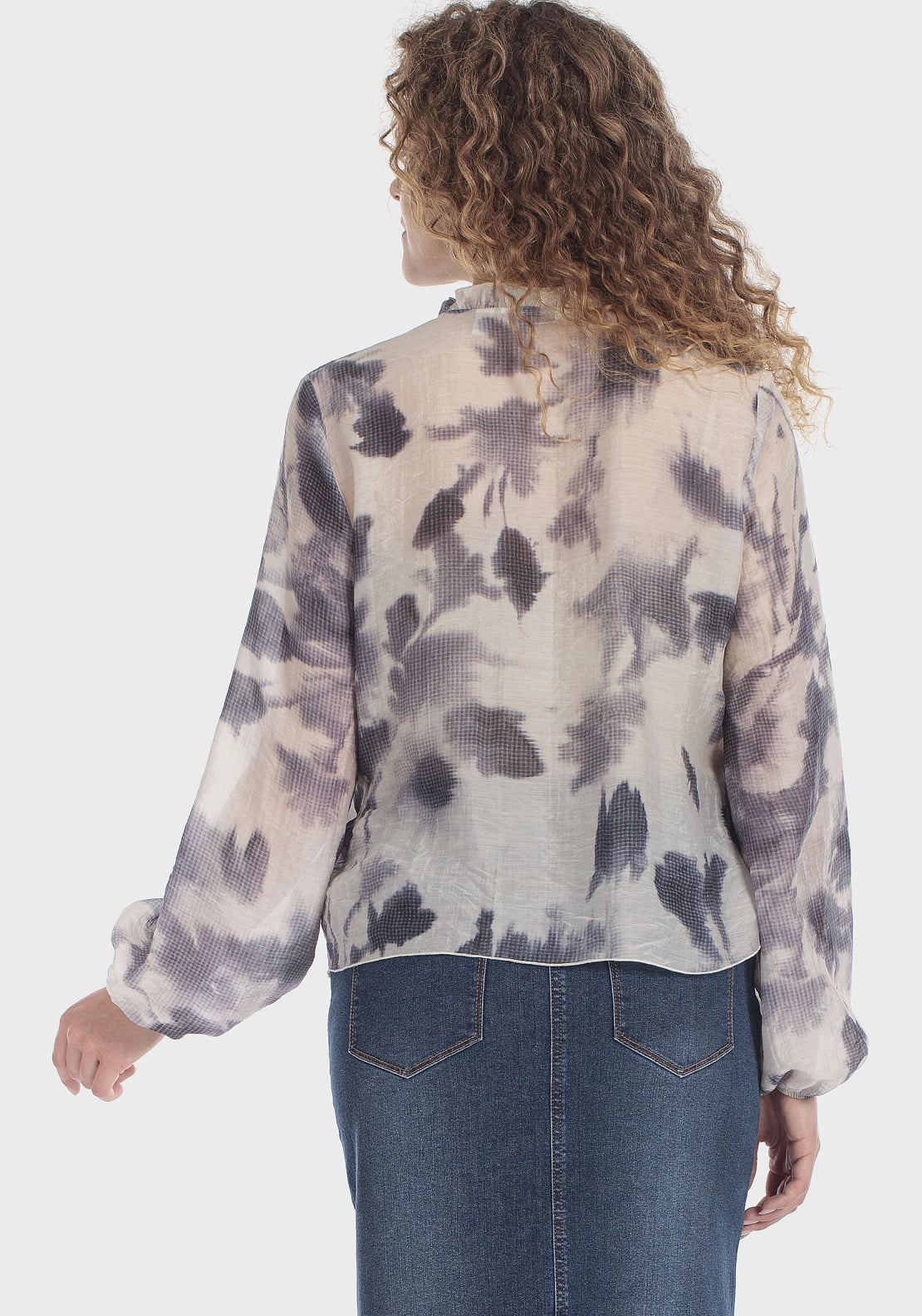 Blouse With Flounces - Blue Cranberry