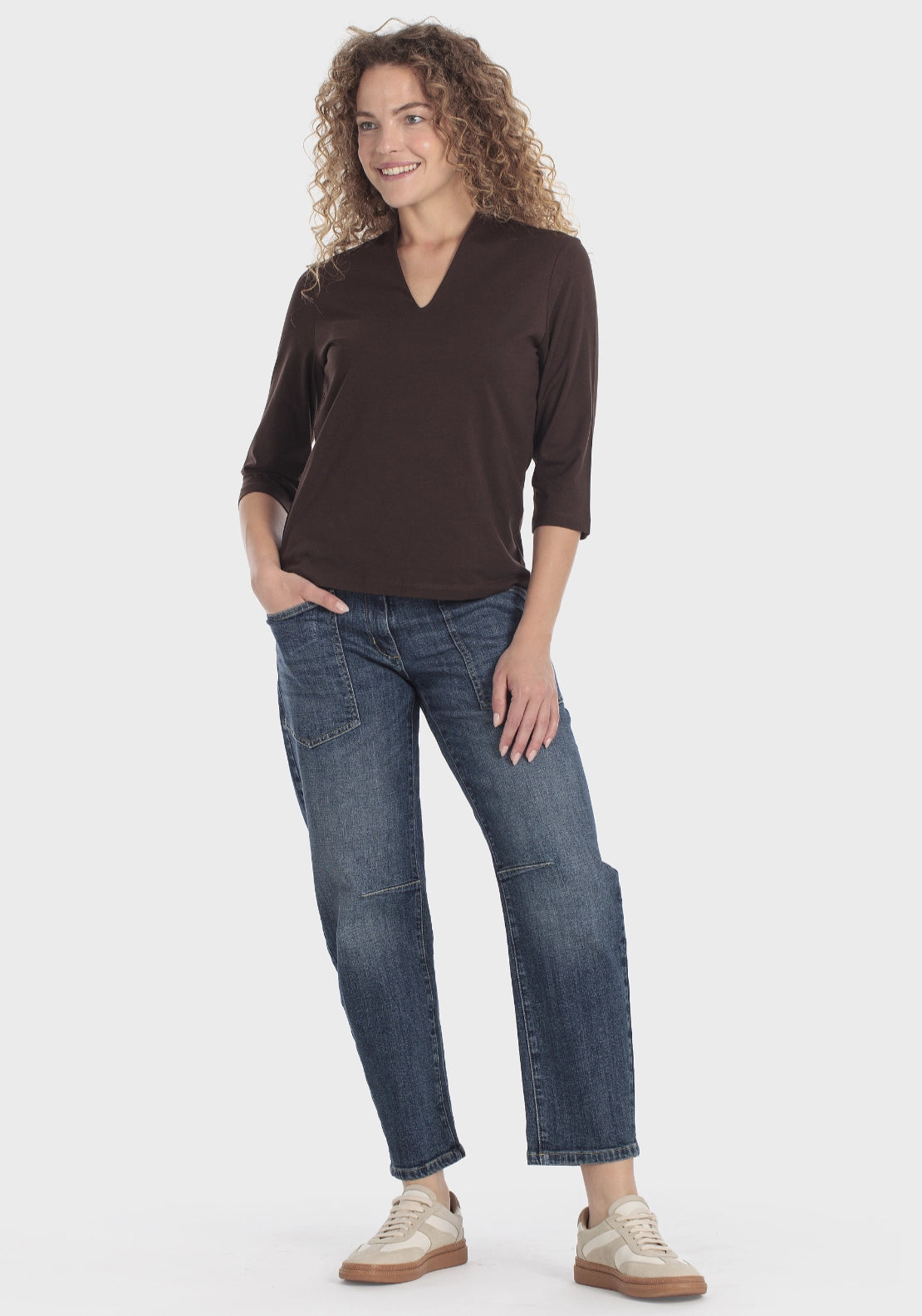 Basic Cotton T-Shirt - Brown