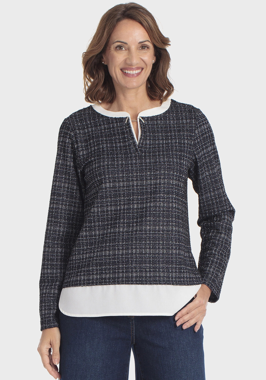 Metallic Thread T-Shirt - Navy