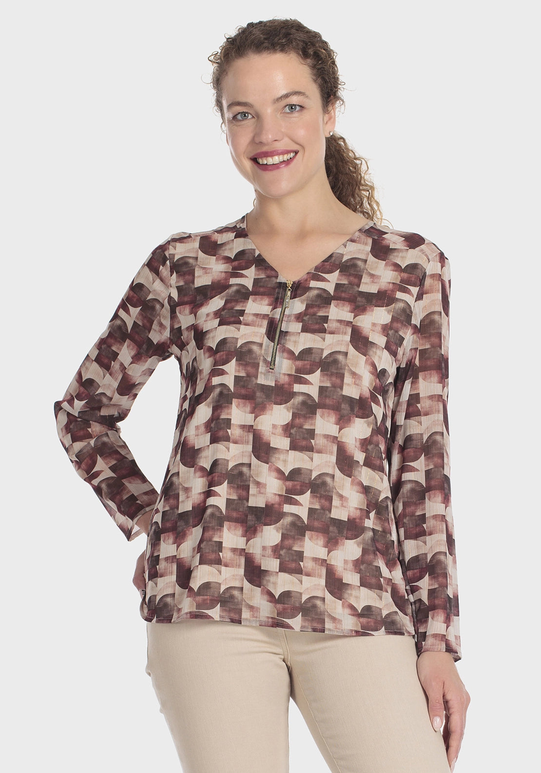 Zipper T-Shirt - Purple Mulberry