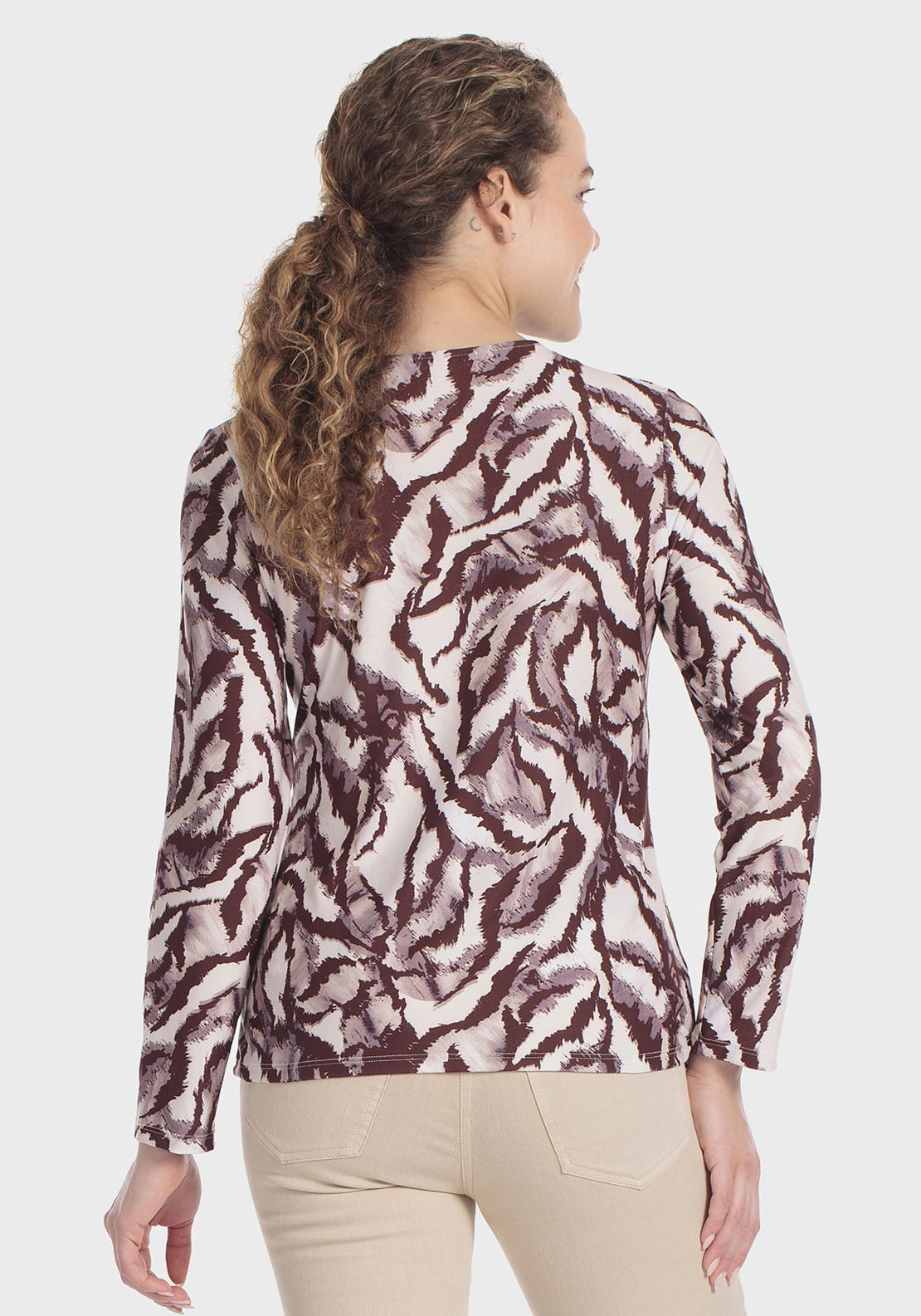 Rhinestone Printed T-Shirt - Brown Chocolate