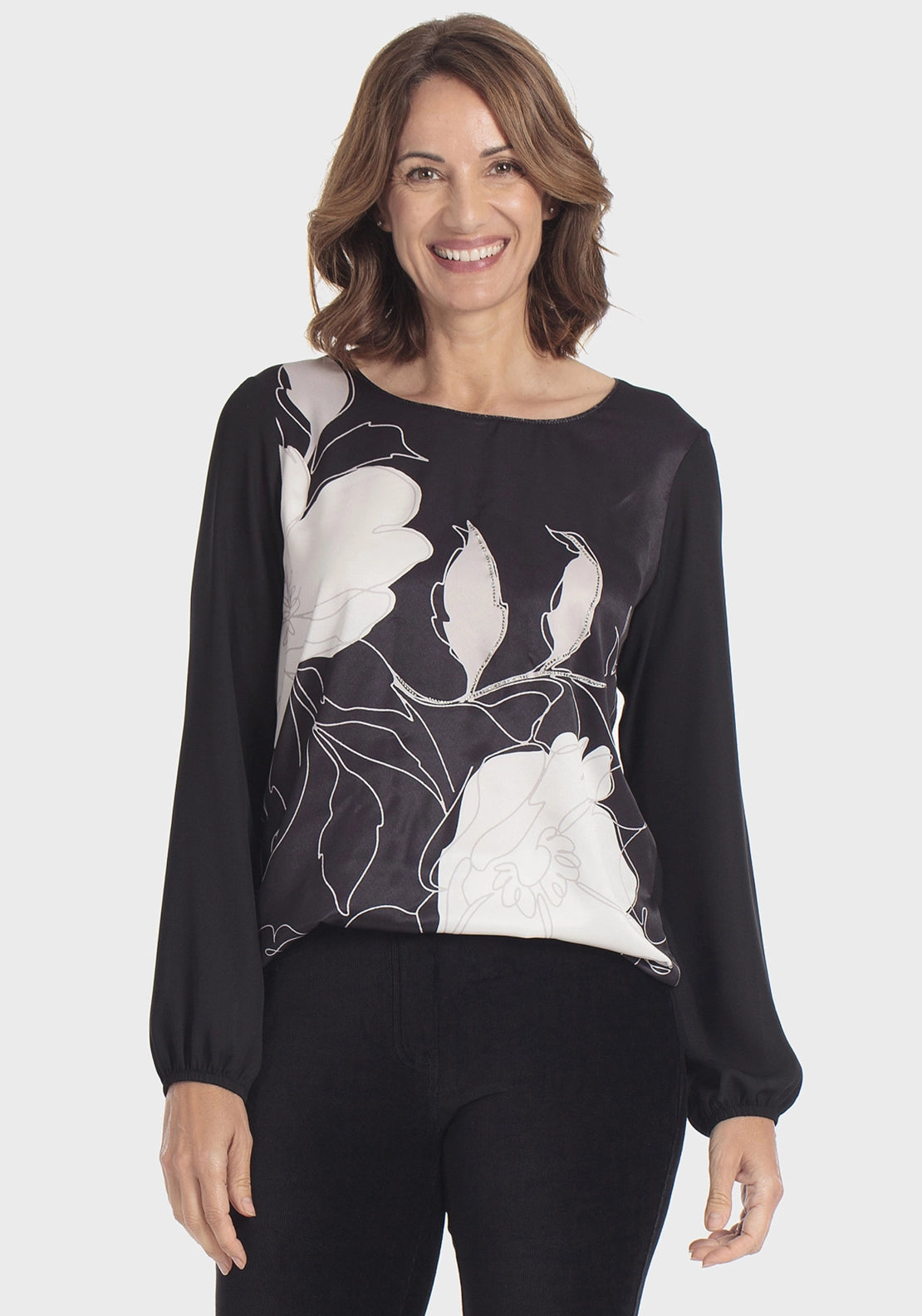 Rhinestone Printed T-Shirt - Black