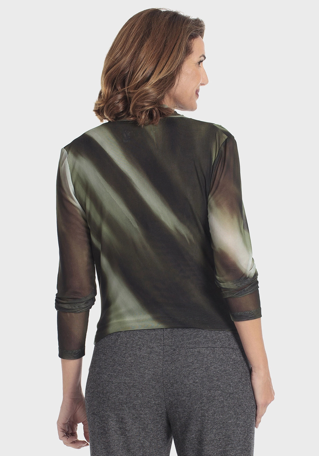 Criss Cross Design Printed T-Shirt - Green