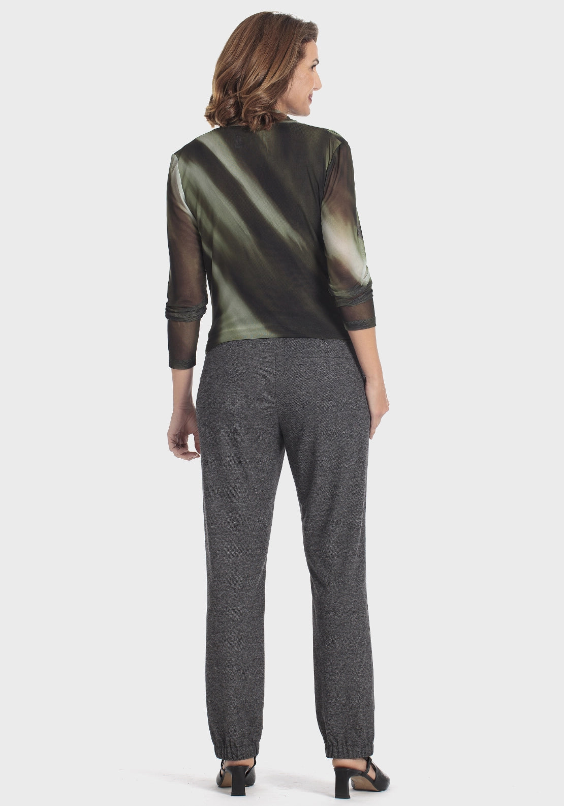 Criss Cross Design Printed T-Shirt - Green