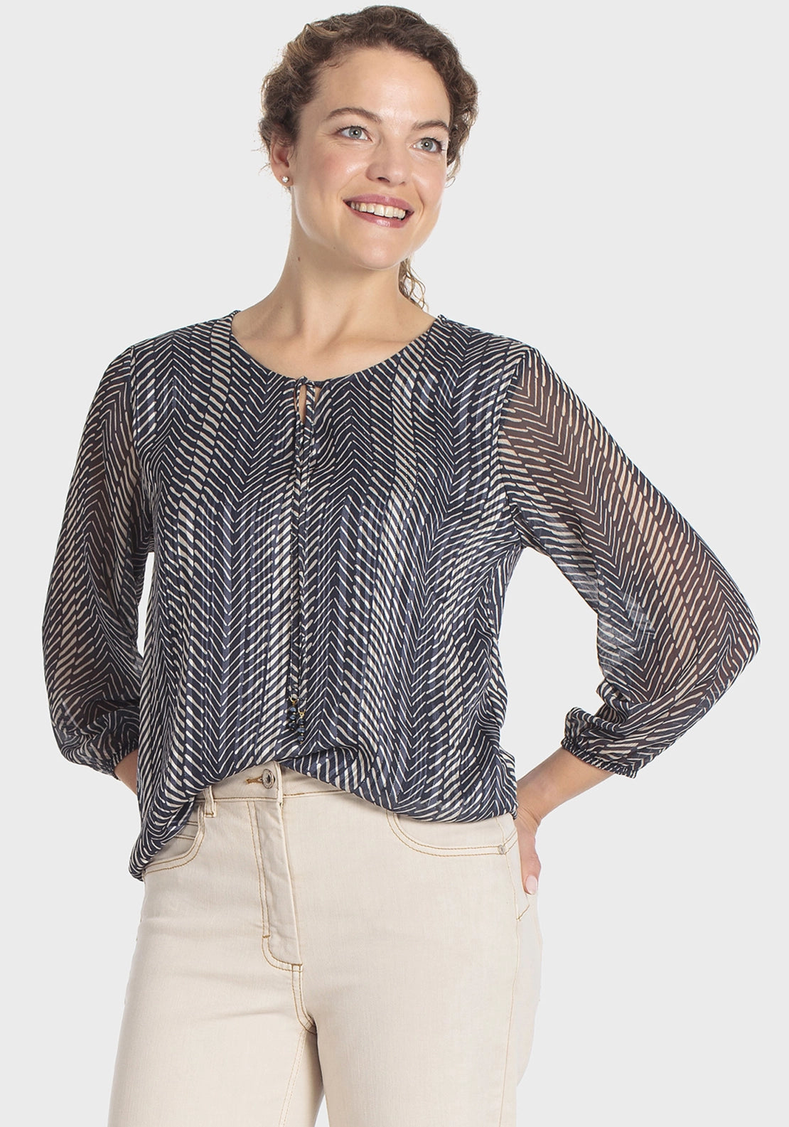 Metallic Thread T-Shirt - Blue Cranberry