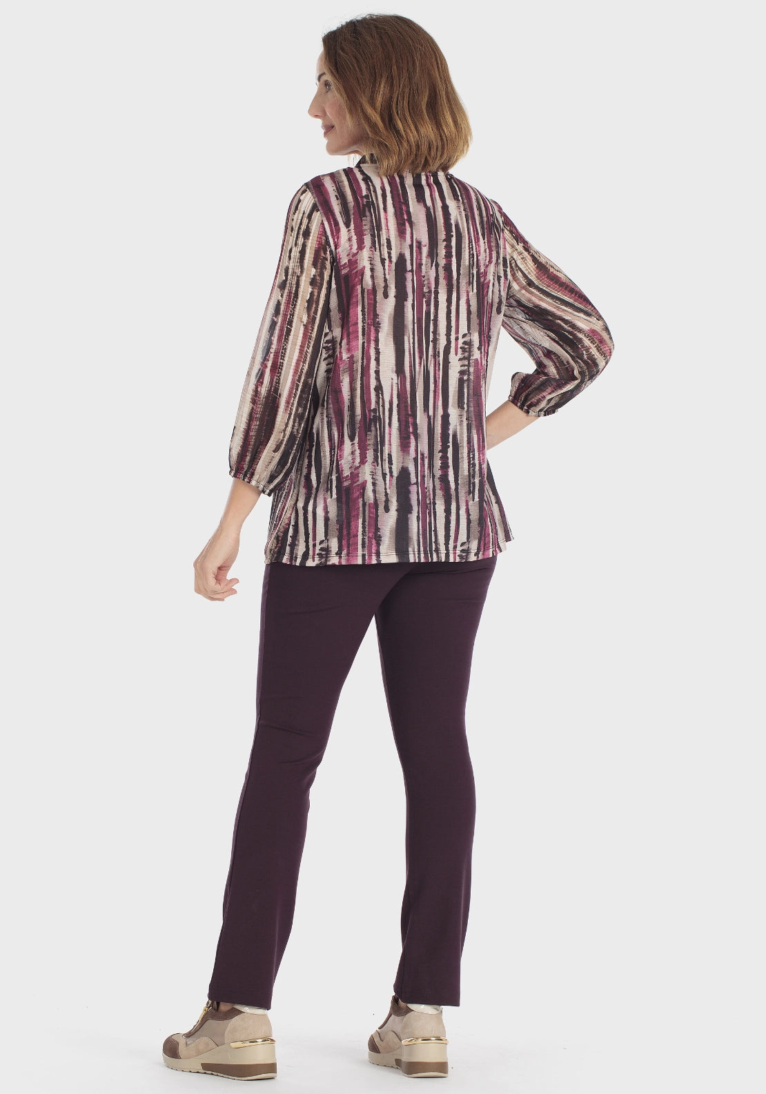 Printed T-shirt With Metallic Thread - Beige
