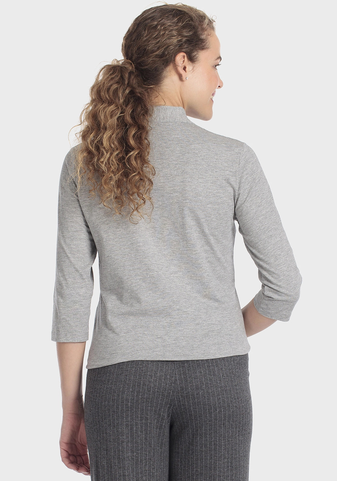 V Neck T-Shirt - Grey Melange
