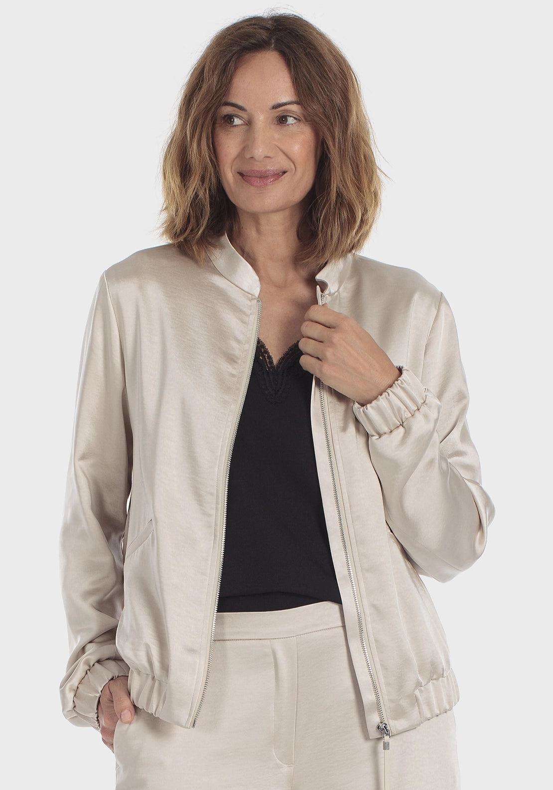 Beige Zip Jacket - Beige