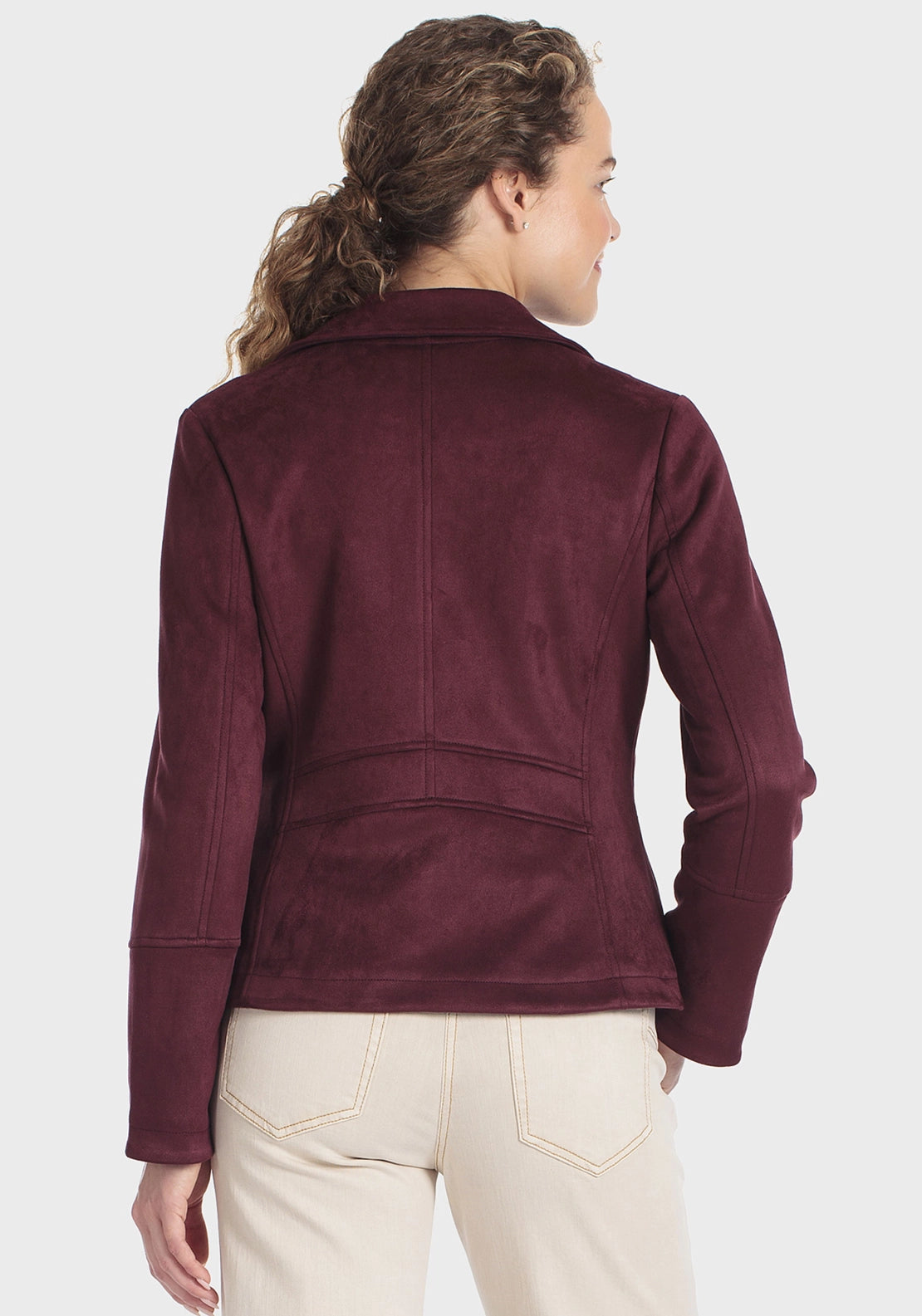 Suede Pockets Jacket - Red Dark