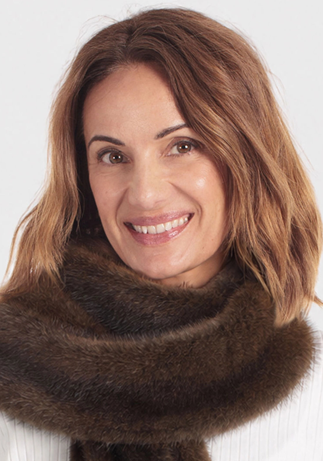 Soft Faux Fur Stole - Brown