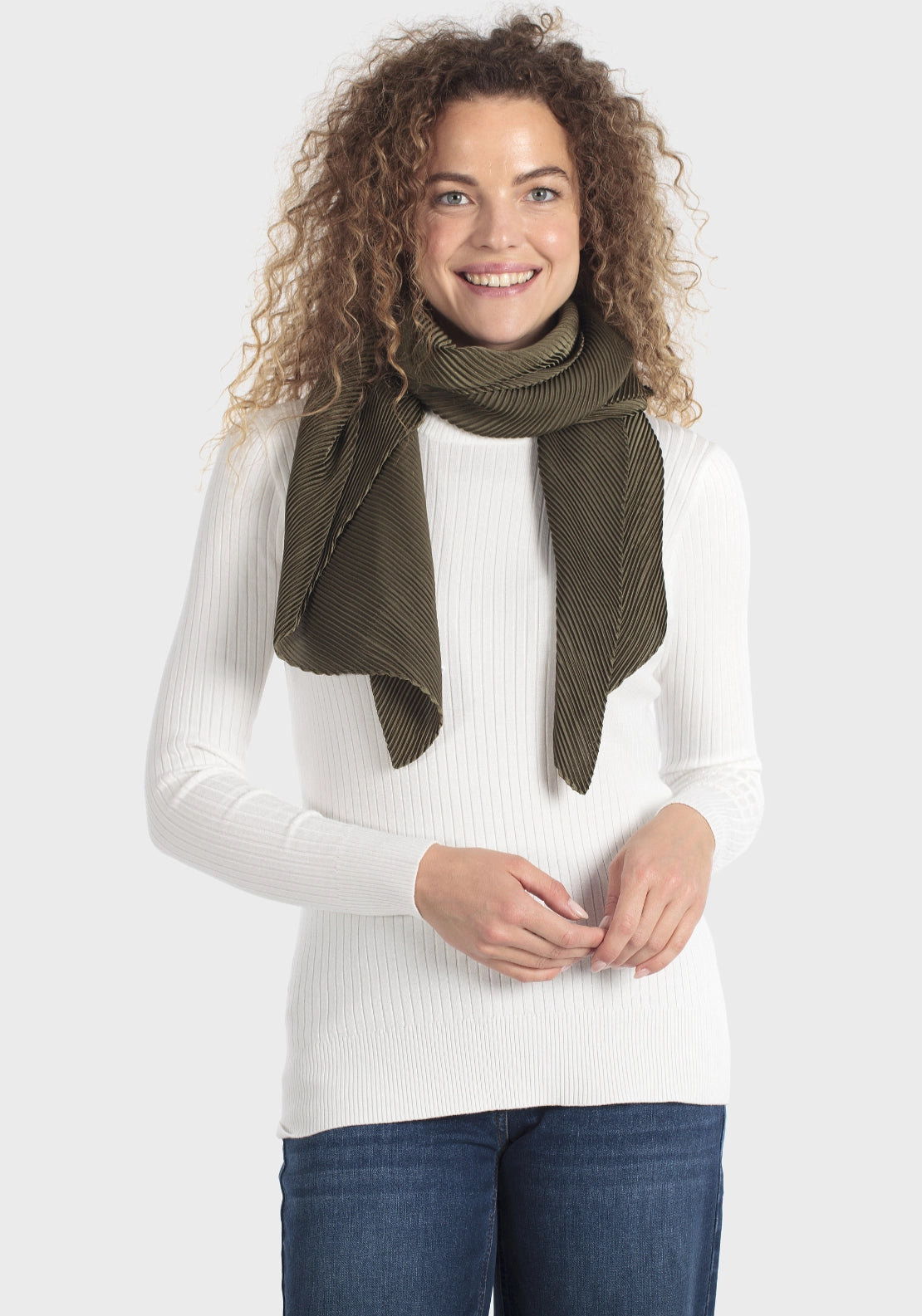 Lurex Shimmer Frayed Pashmina - Green Fern