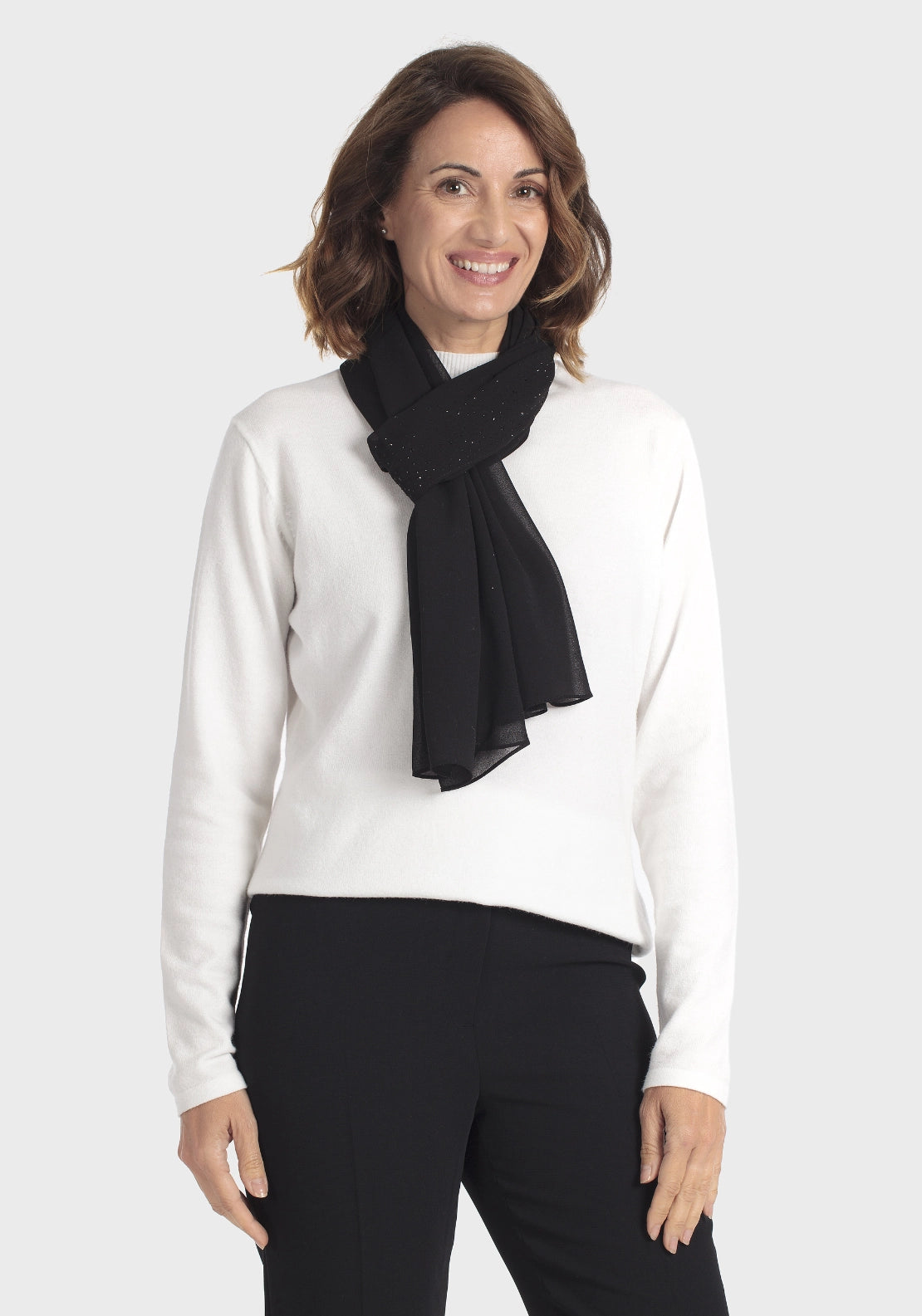 Rhinestone Pashmina - Black